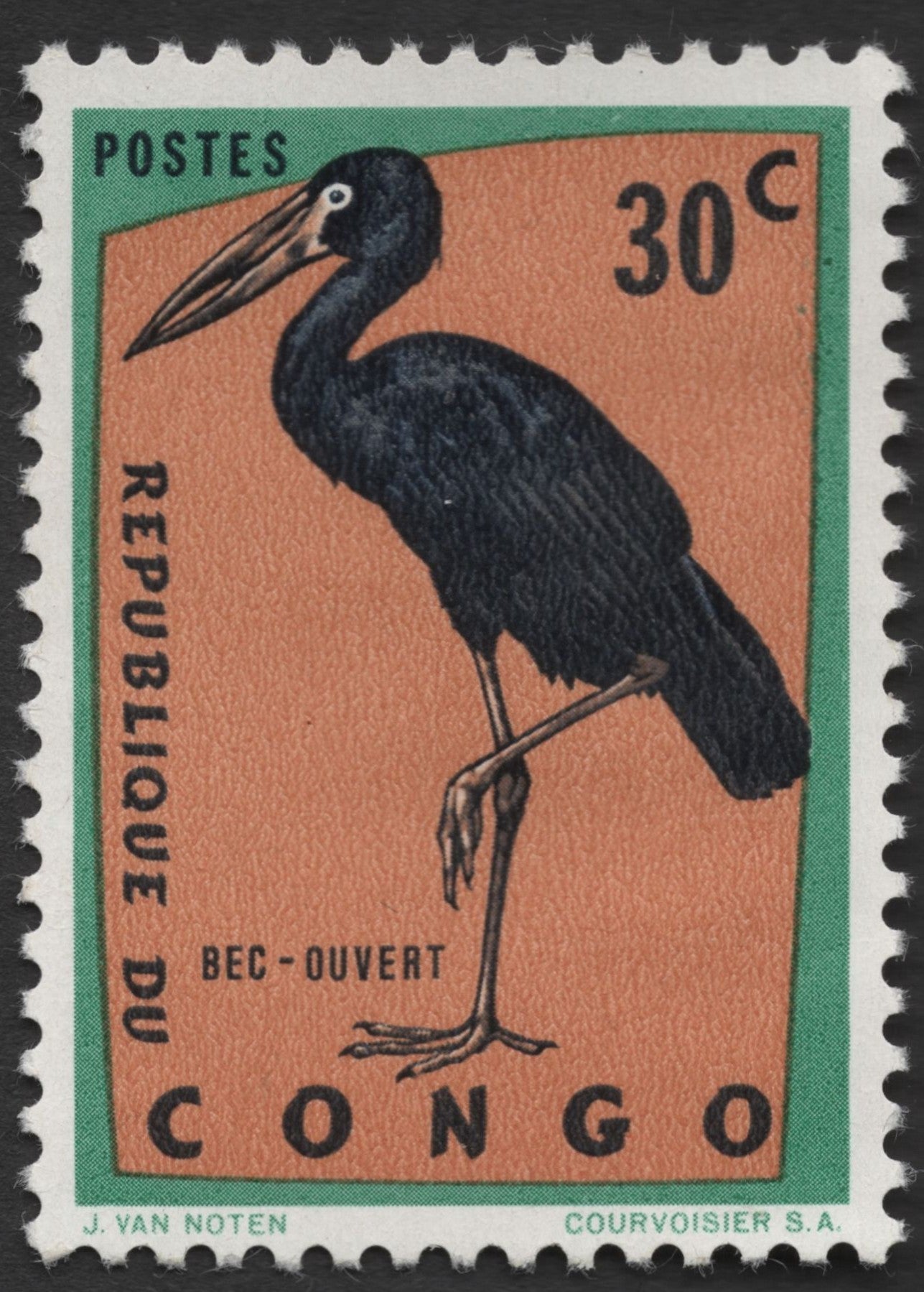 SCG1337 - Republic of Congo 30c – Openbill Stork (Bec-Ouvert)