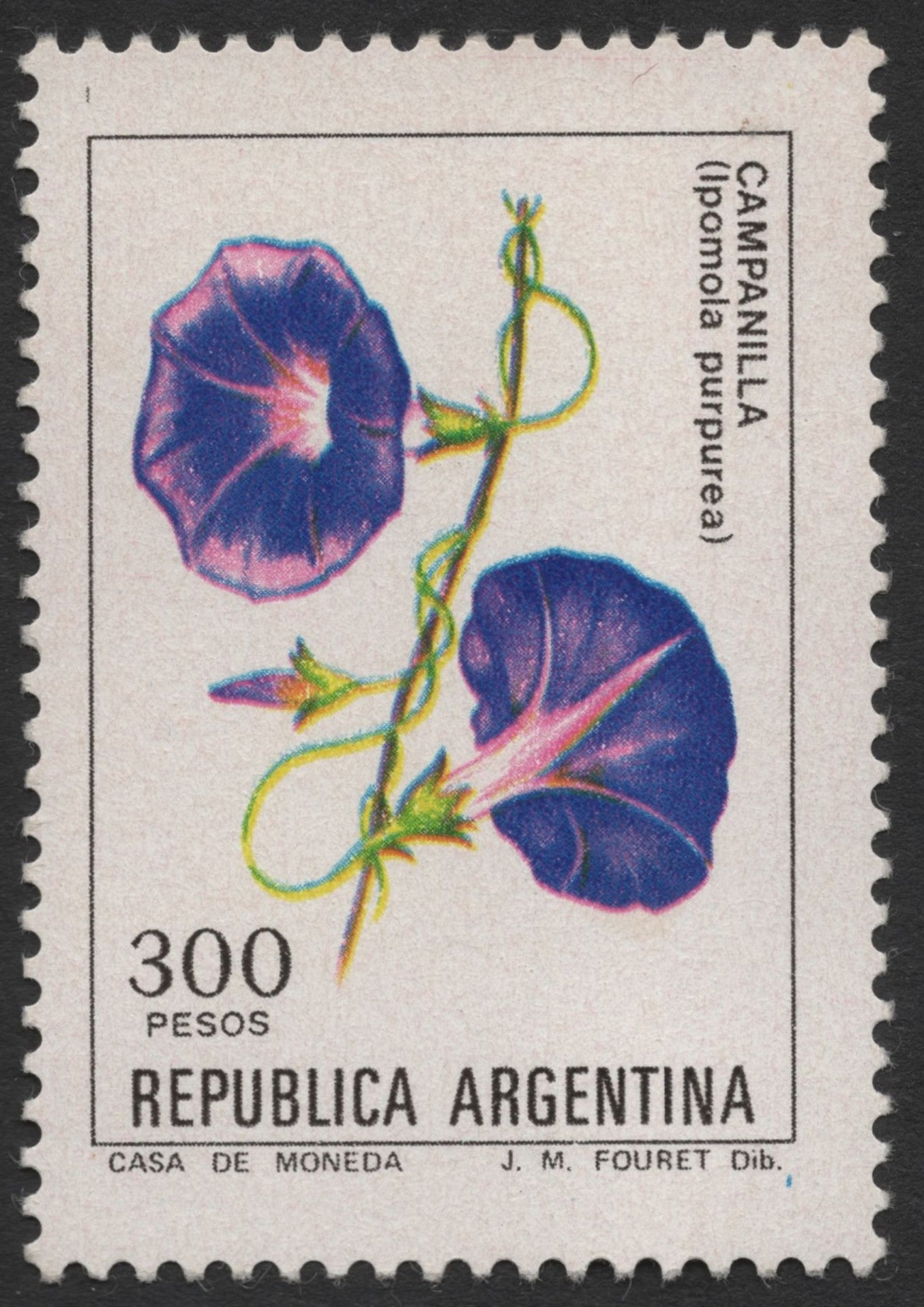 SCG1381 - Argentina Campanilla Flower Stamp – 300 Pesos