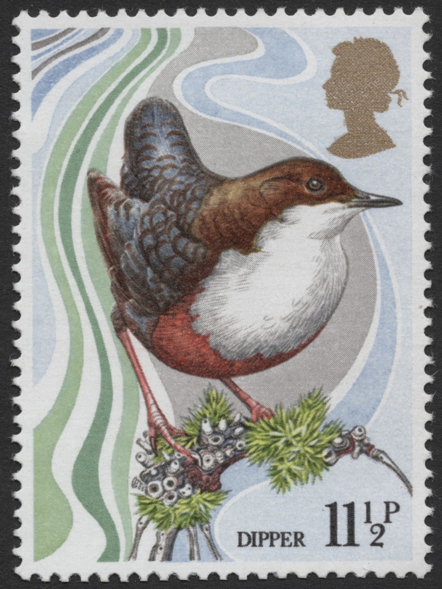 SCG1354 - Great Britain 11½p – Dipper Bird (British Birds Series)