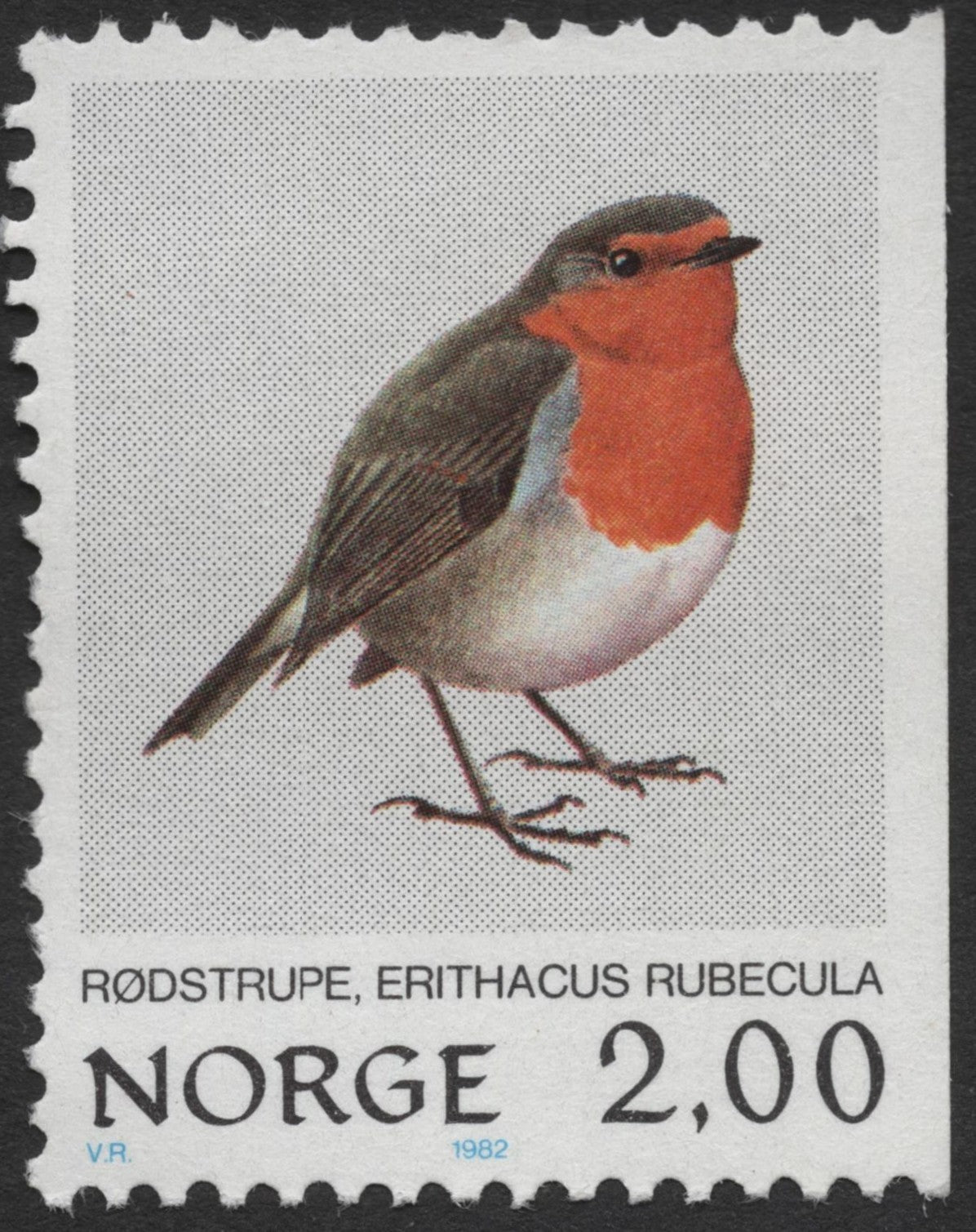 SCG1356 - Norway 1982 – 2.00 Kr Rødstupe (European Robin)