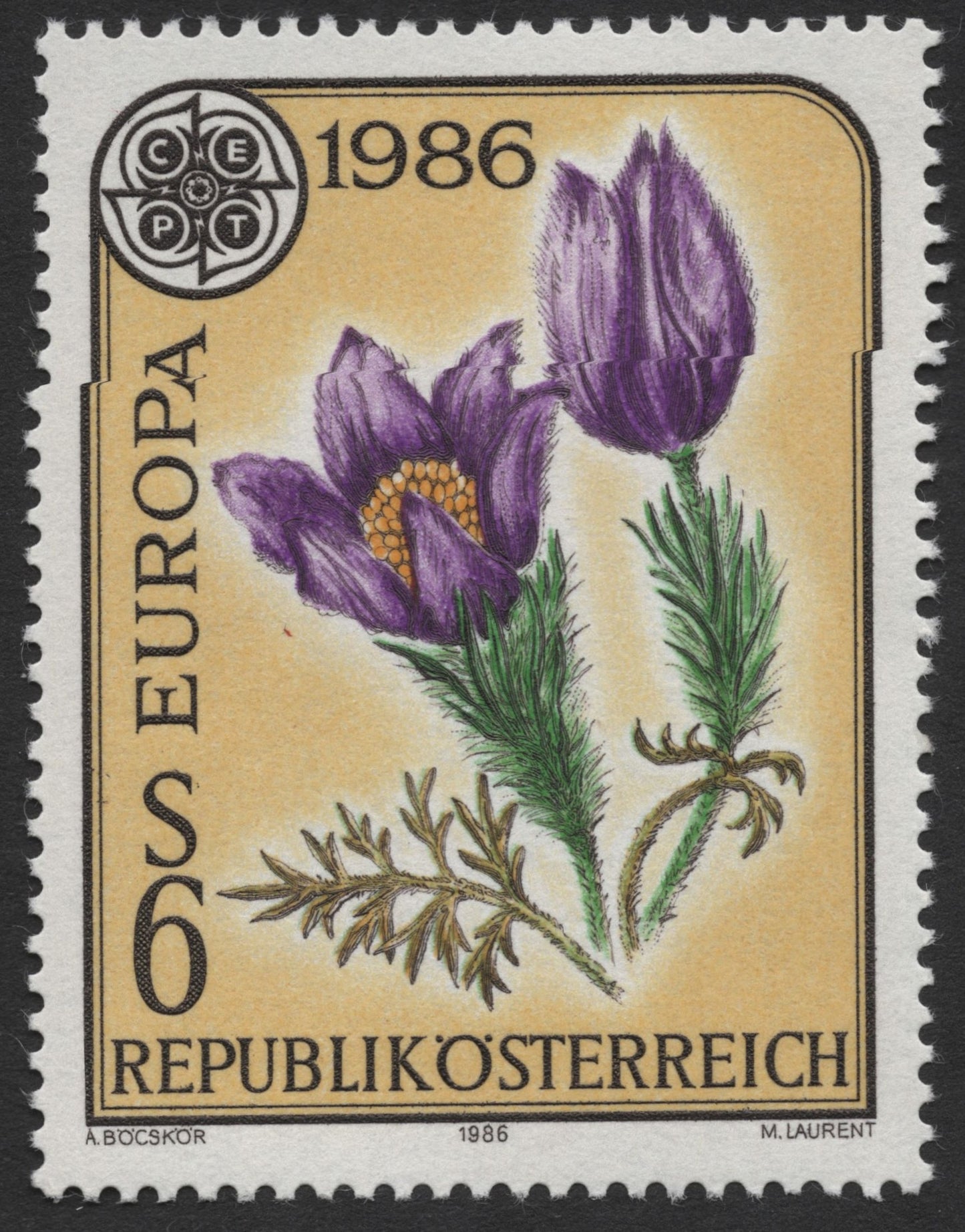 SCG1384 - Austria 1986 Europa CEPT Flower Stamp – 6 Schilling