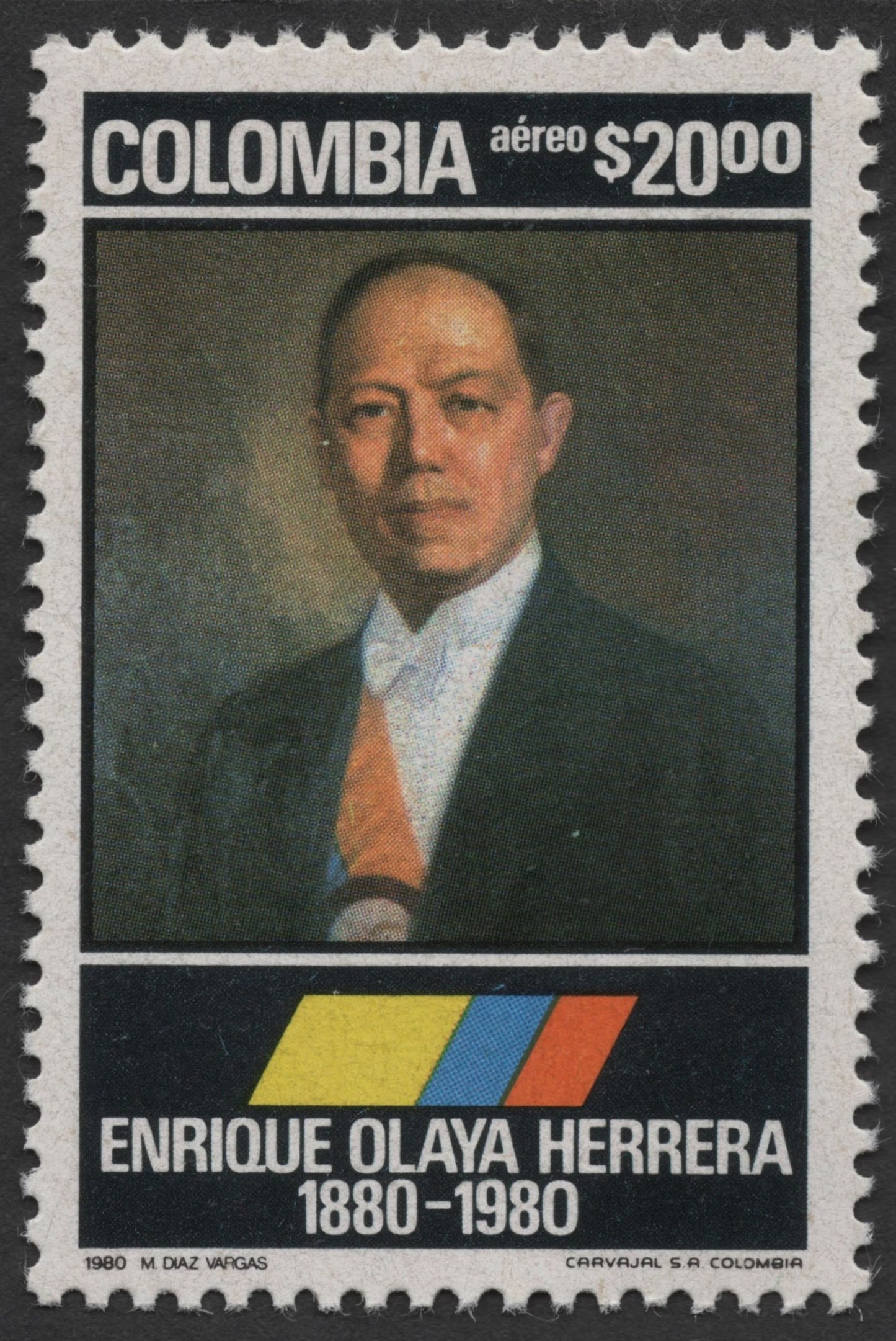 SCG1493 - Colombia 1980 – Enrique Olaya Herrera Birth Centenary Airmail $20