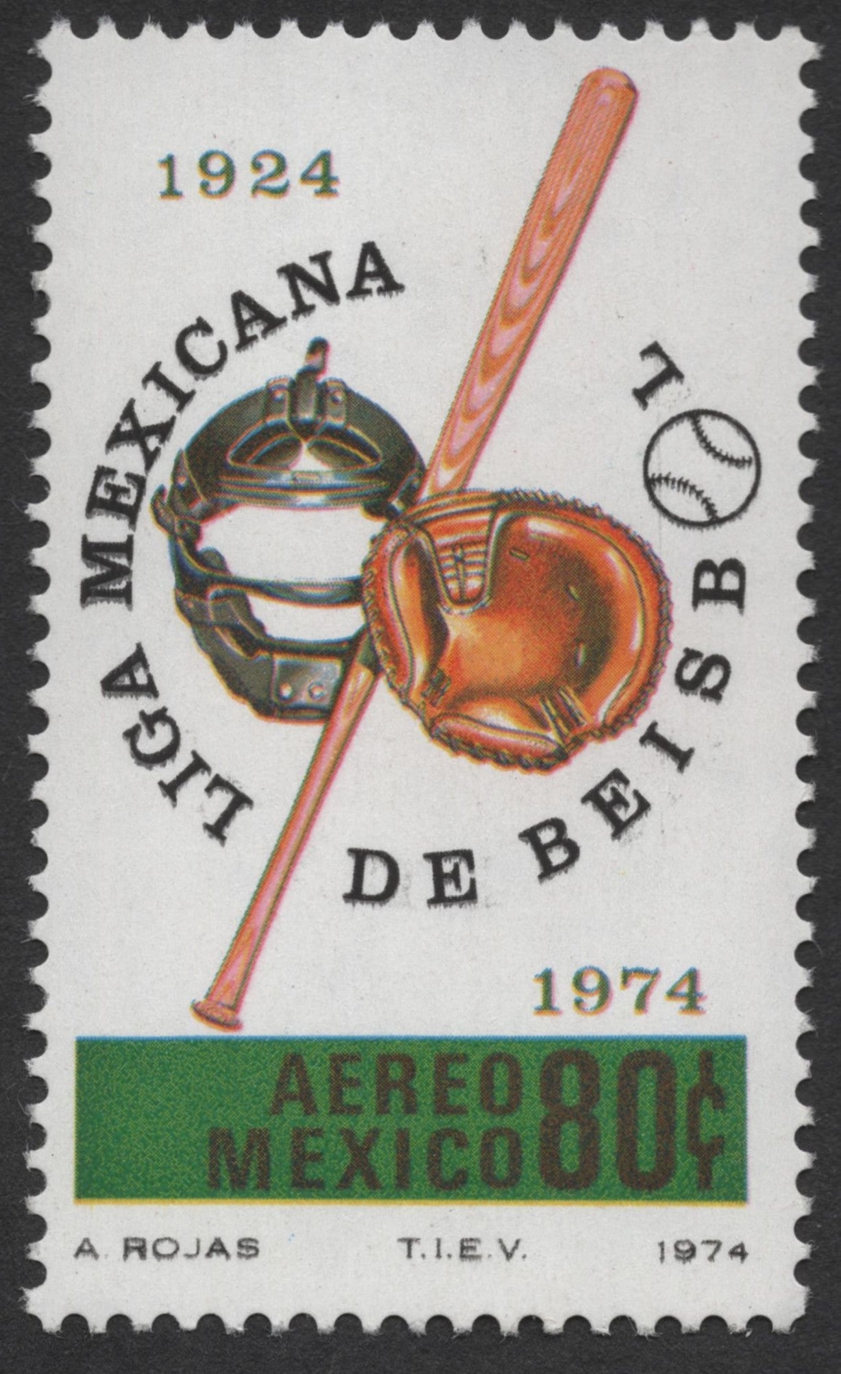 SCG1487 - Mexico 1974 – 50th Anniversary of the Mexican Baseball League Airmail