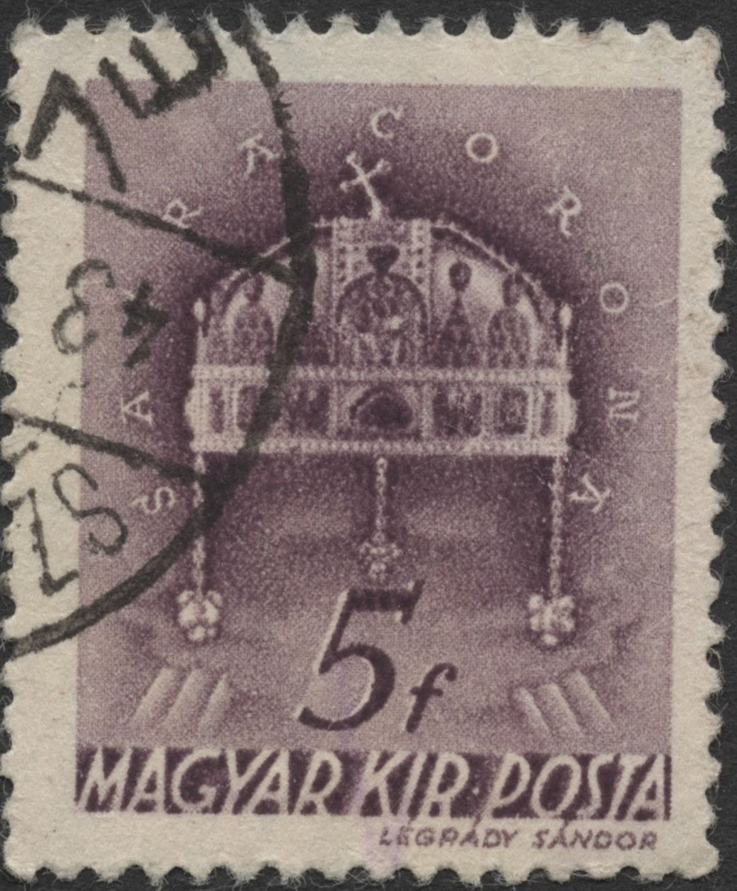 SCG1535 - Hungary 1939 – 5f Holy Crown of Hungary (Used)
