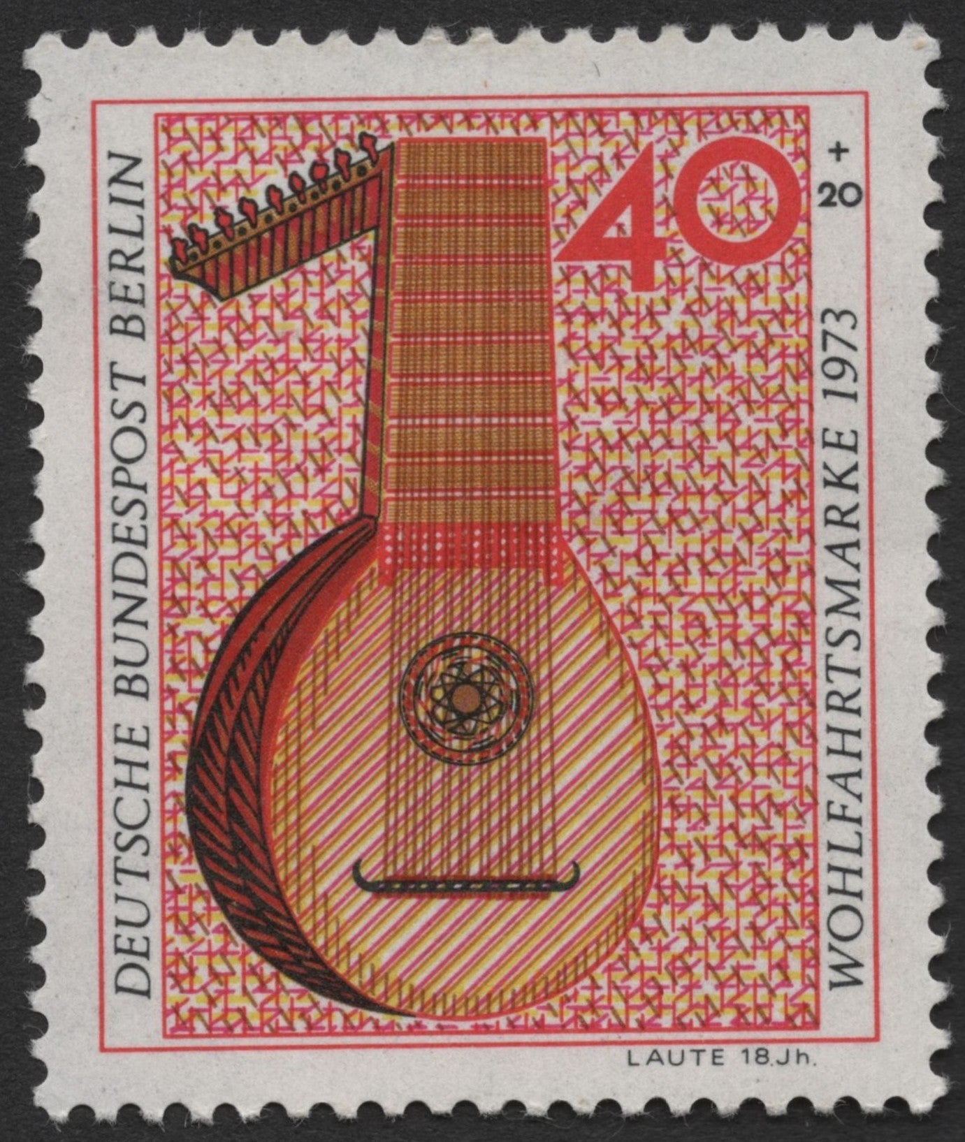 SCG1564 - Germany Berlin 1973 – 18th Century Lute (Welfare Semi-Postal Issue)