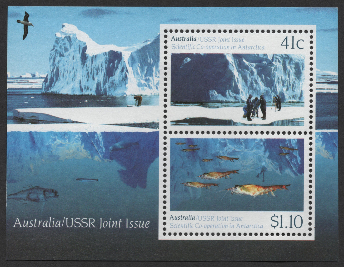 SCG1641 - Australia/USSR 1990 Joint Issue – Scientific Co-operation in Antarctica (Miniature Sheet)