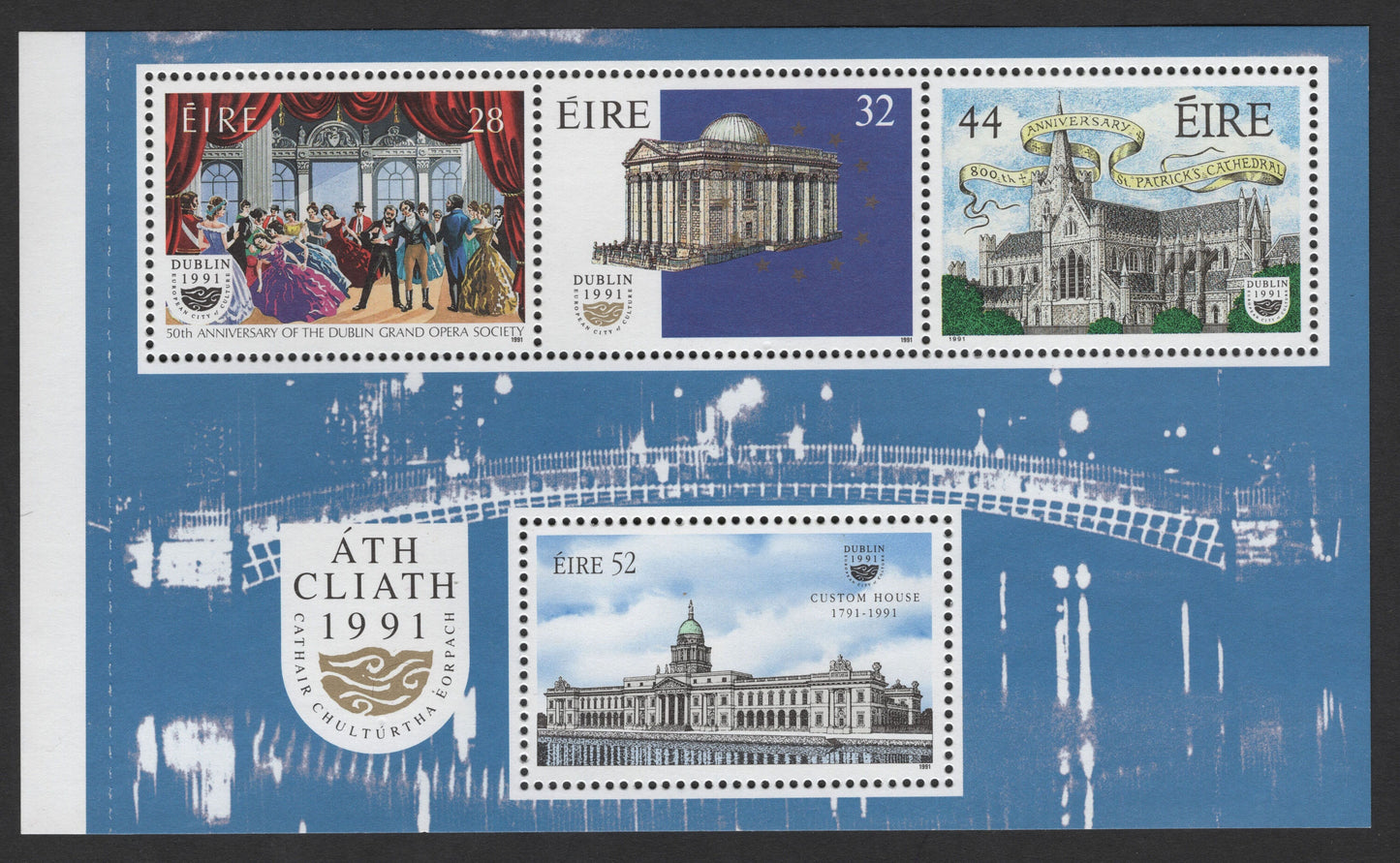 SCG1648 - Ireland 1991 Miniature Sheet – Dublin City of Culture