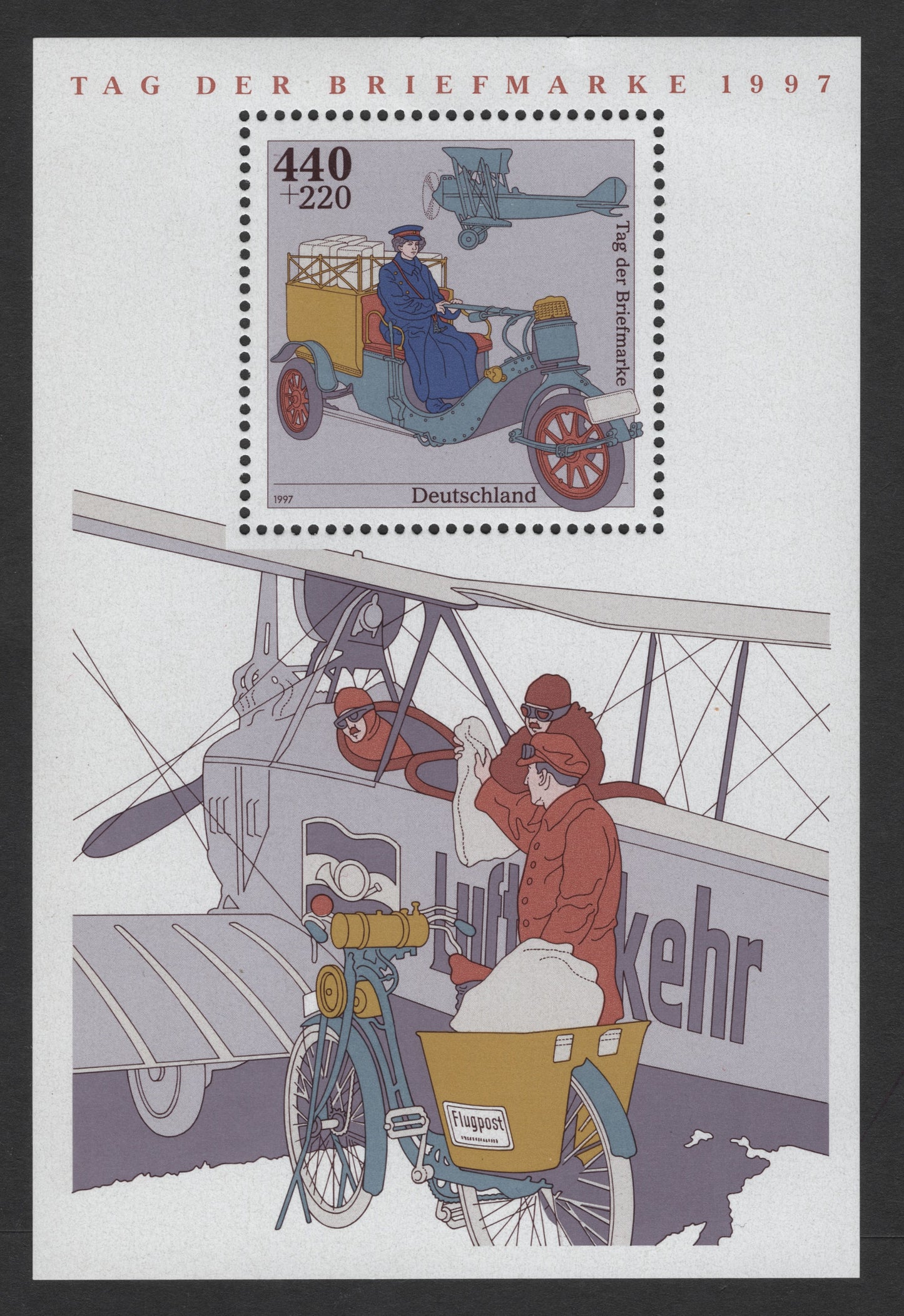 SCG1650 - Germany 1997 Miniature Sheet – Stamp Day: Early Postal Transport