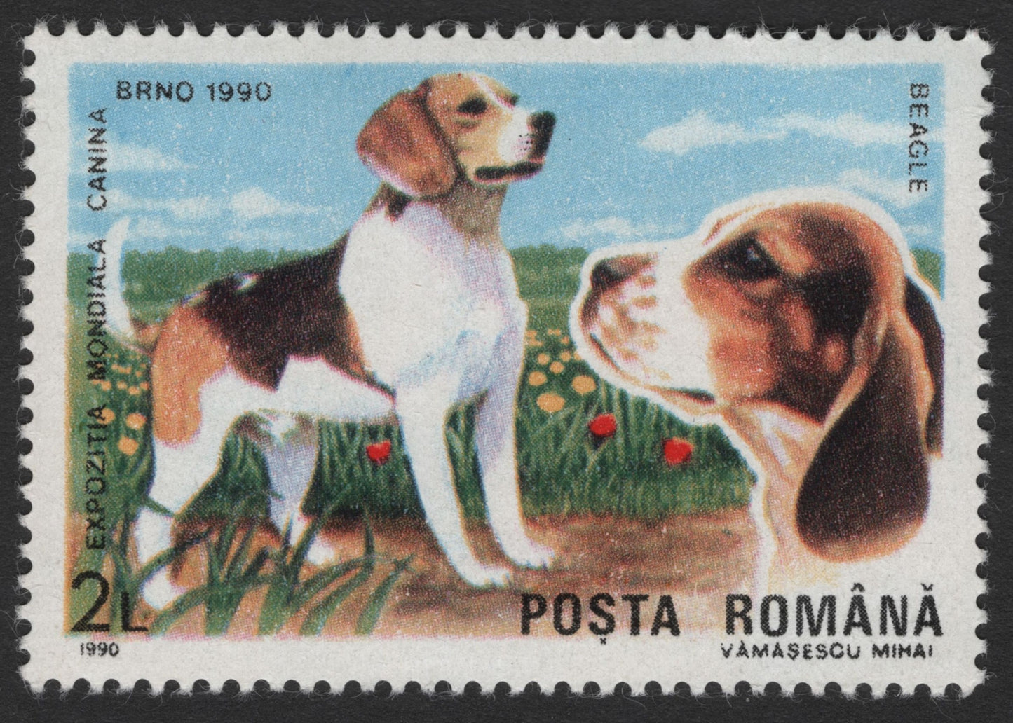 SCG1711 - Romania 1990 Dog Breeds Stamps – World Canine Exhibition, Brno