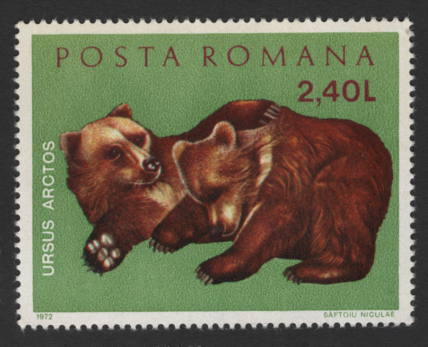 SCG1714 - Romania 1972 Wildlife Set – Bear, Wolf & Fox by Saftoiu Niculae
