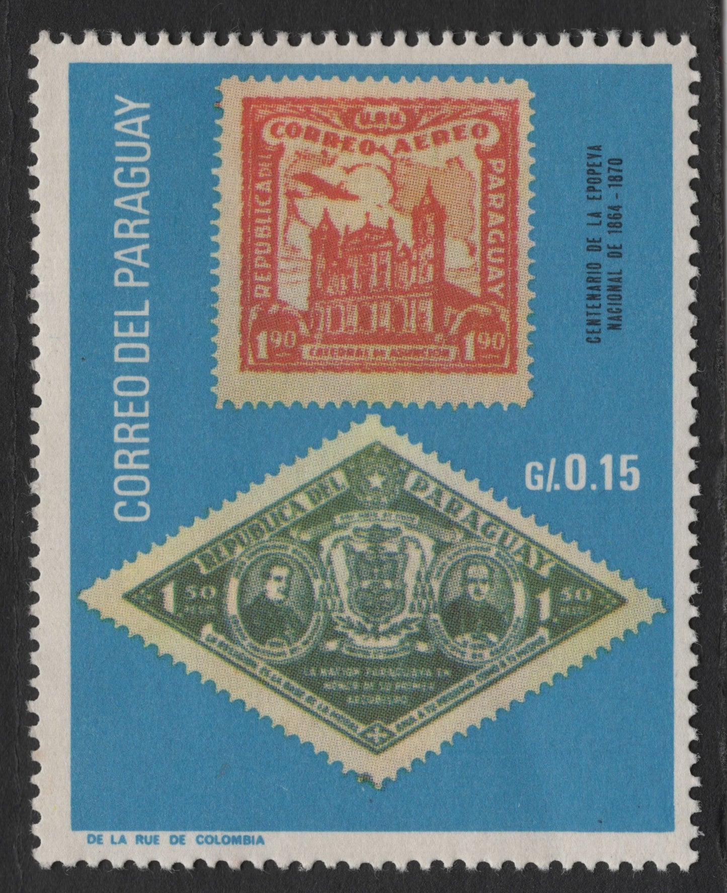 SCG1692 - Paraguay 1970 Stamp on Stamp – Postal Centenary Issue