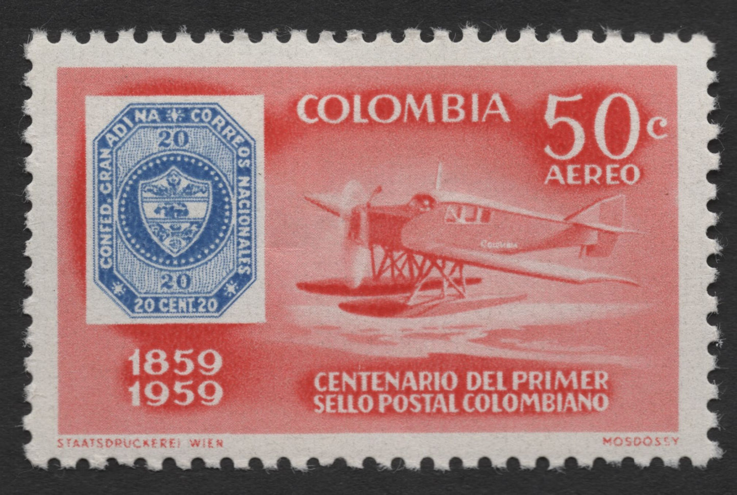SCG1700 - Colombia 1959 Centenary of First Colombian Stamp – Airmail Issue