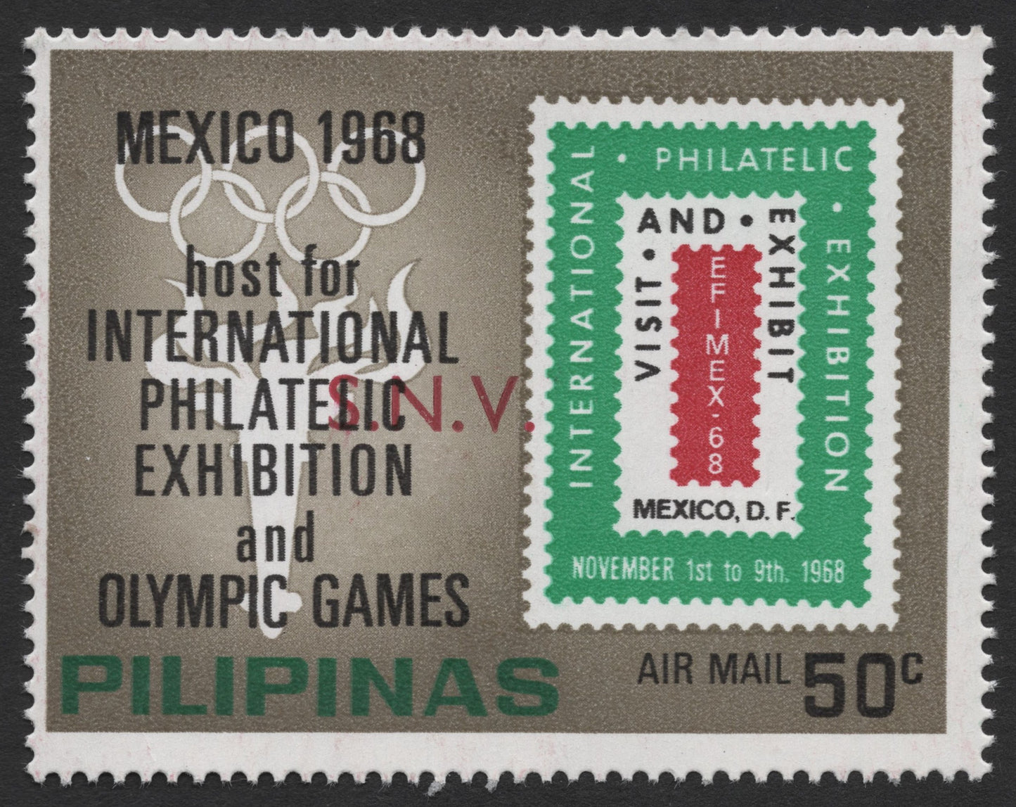 SCG1694 - Philippines 1968 Stamp – EFIMEX & Olympics Commemorative