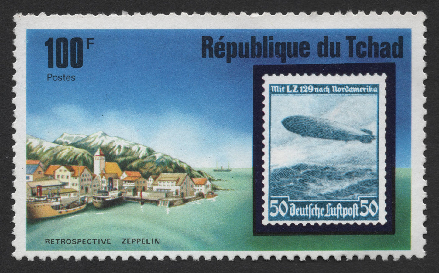 SCG1699 - Chad Zeppelin Tribute – Stamp on Stamp Issue