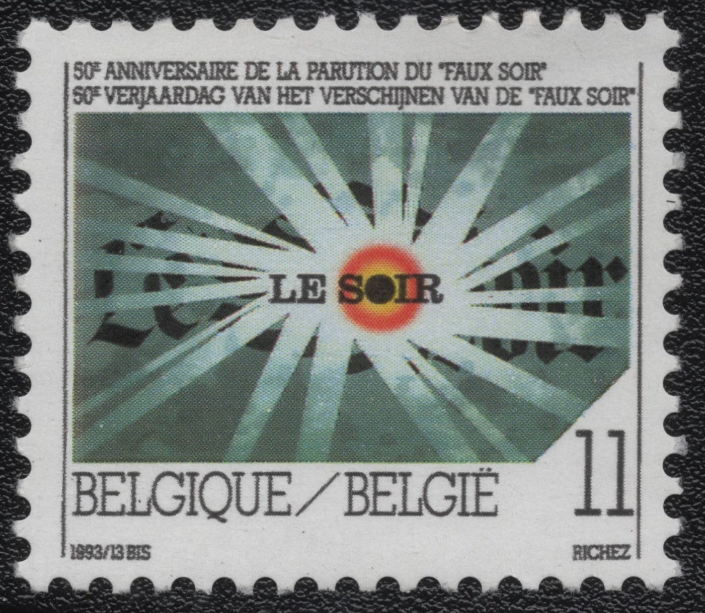 SCG1733 - Belgium 1993 – 50th Anniversary of the "Faux Soir" Underground Newspaper