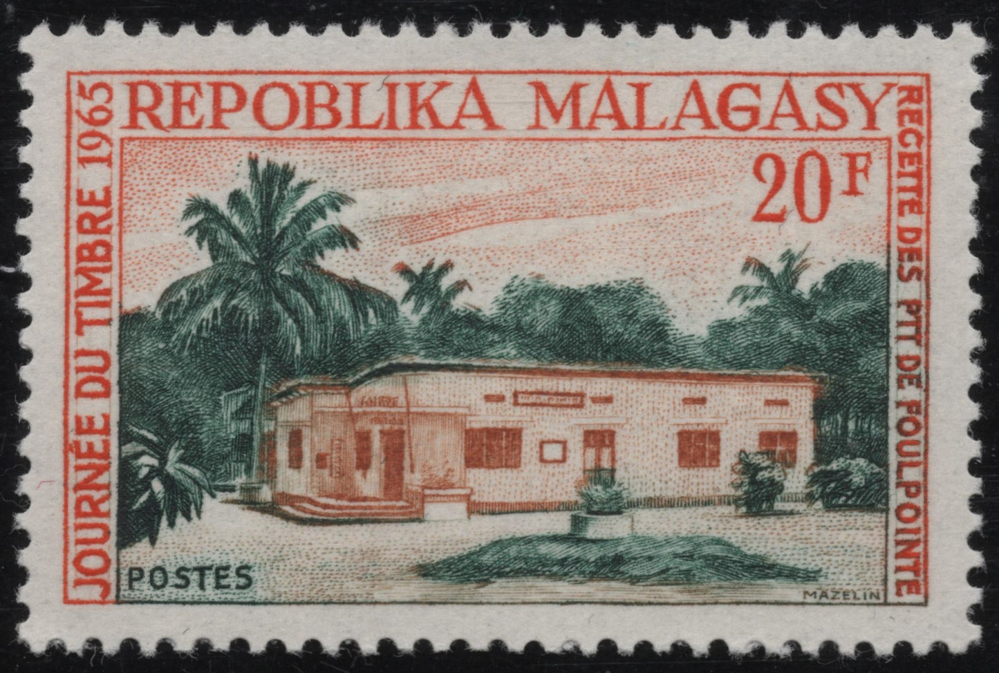 SCG1741 - Madagascar 1965 – Stamp Day: Foulpointe Post Office