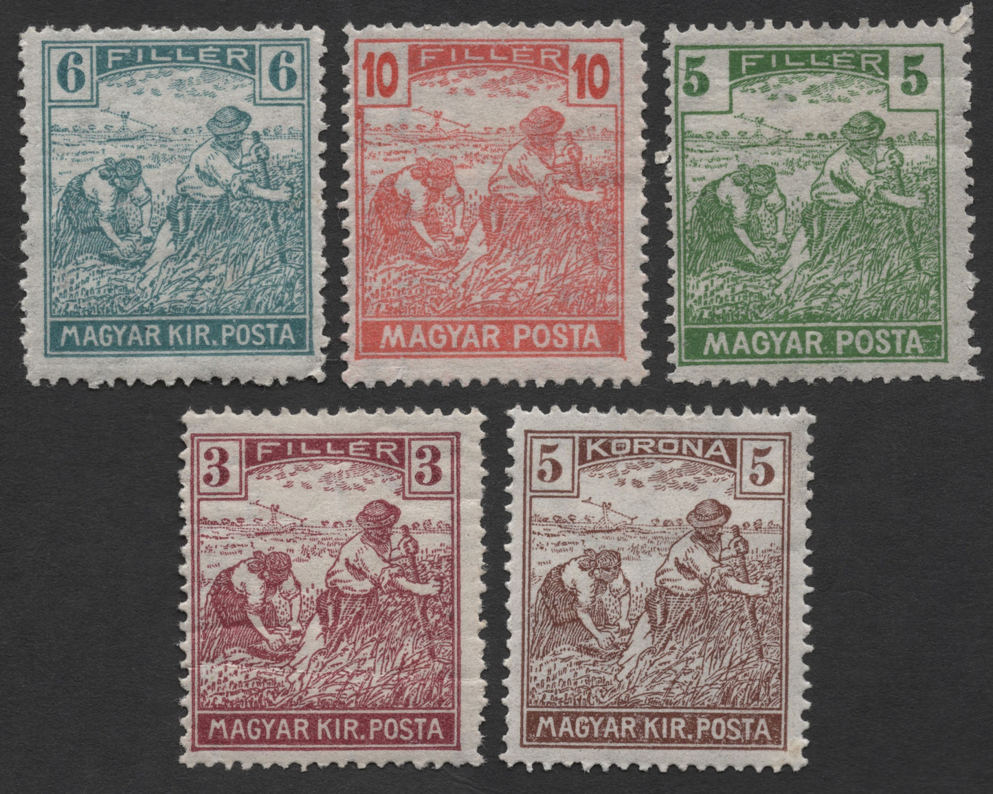 SCG1798 - Classic Hungarian Wheat Harvest Stamps – Early 20th Century