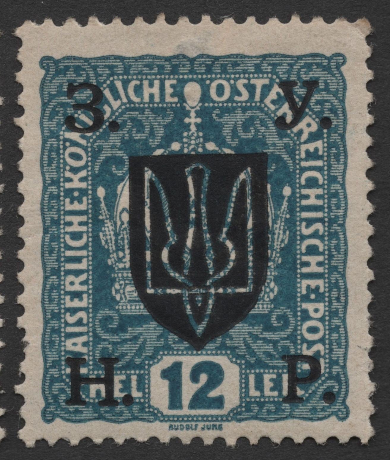 SCG1795 - Western Ukrainian National Republic Overprints on Austrian Stamps – Trident Issue (1919)