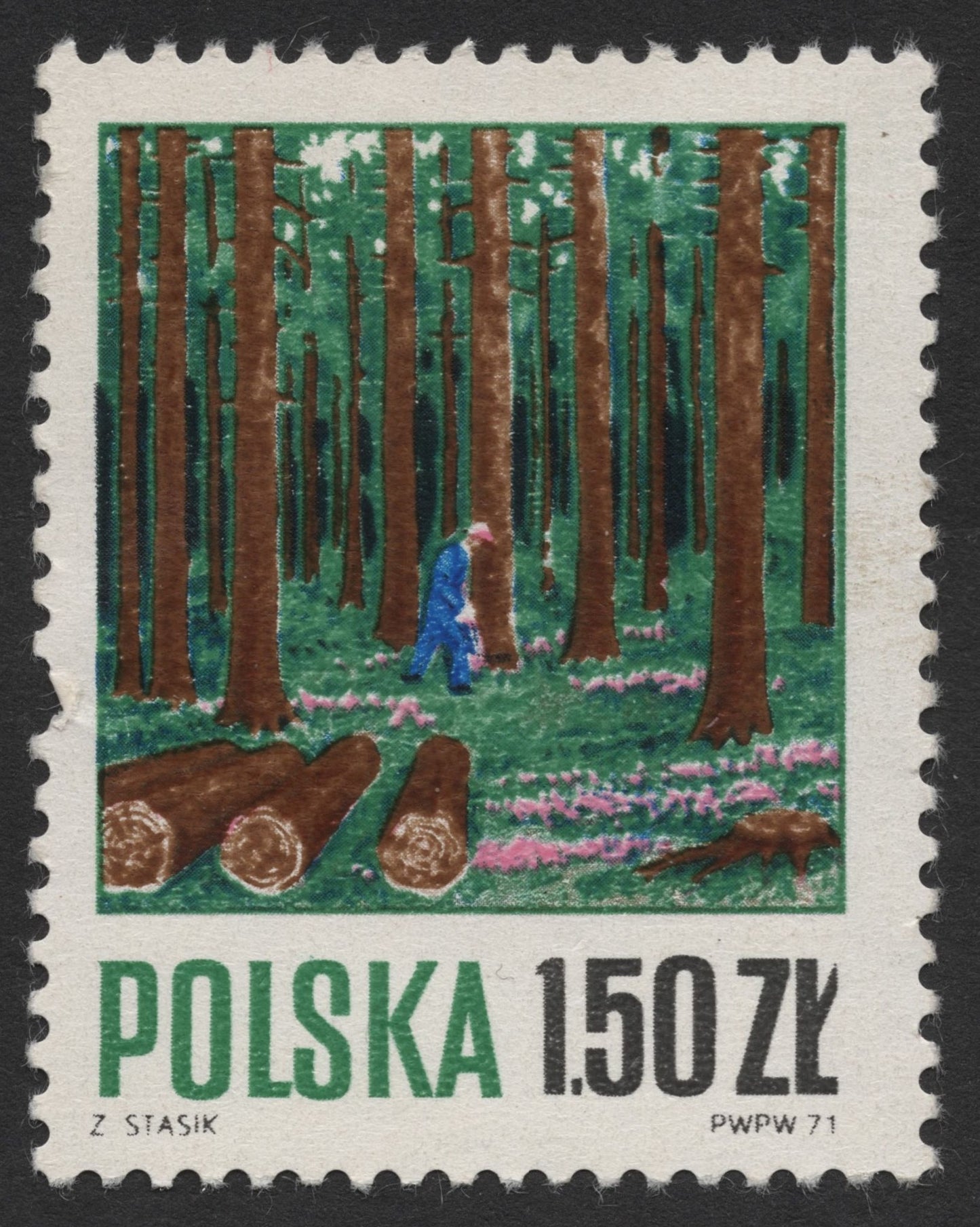 SCG1870 - Poland 1971 – Forestry and Timber Harvesting, 1.50 Zł