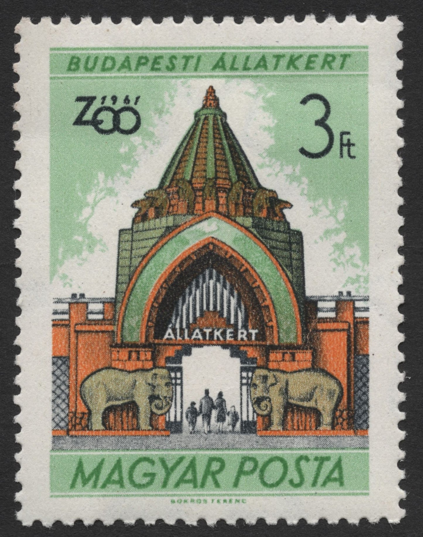 SCG1872 - Hungary 1961 – Budapest Zoo Entrance, 3 Ft