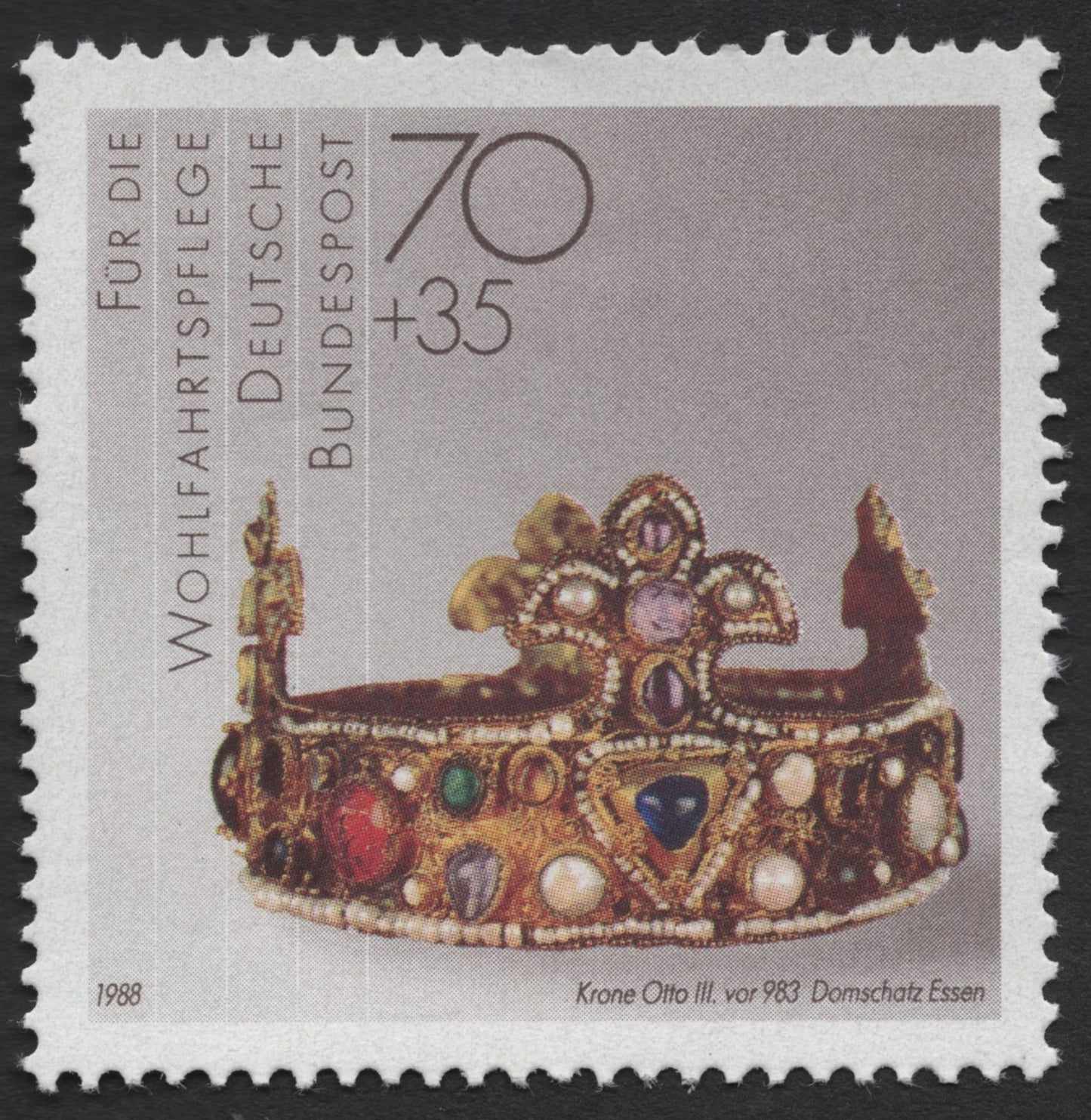 SCG1883 - West Germany 1988 – Crown of Otto III, Welfare Issue (70+35 Pfennig)