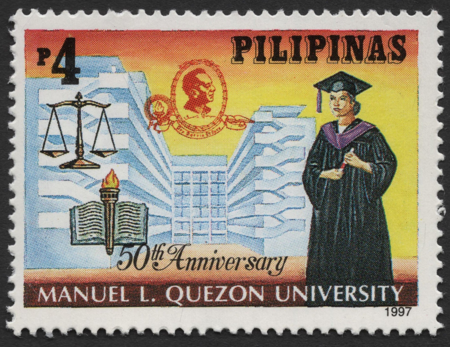 SCG1900 - Philippines 1997 – Manuel L. Quezon University 50th Anniversary Stamp