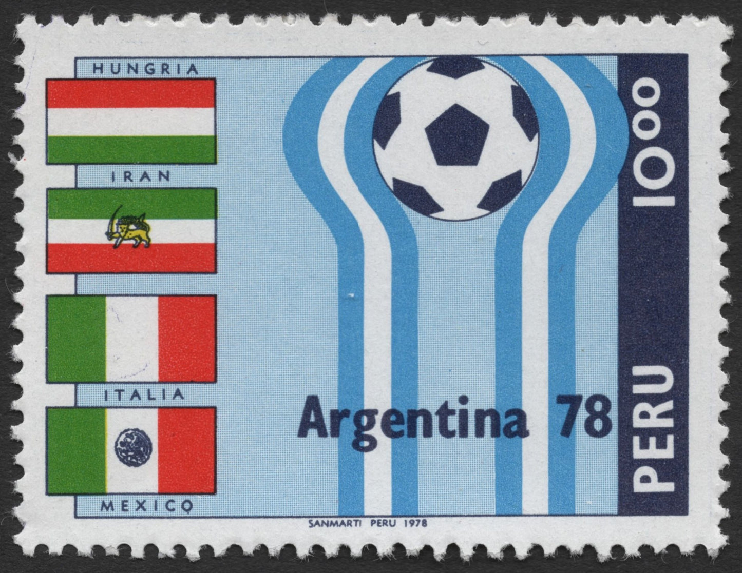 SCG1932 - Peru 1978 Argentina World Cup Stamp – Group 1 Nations