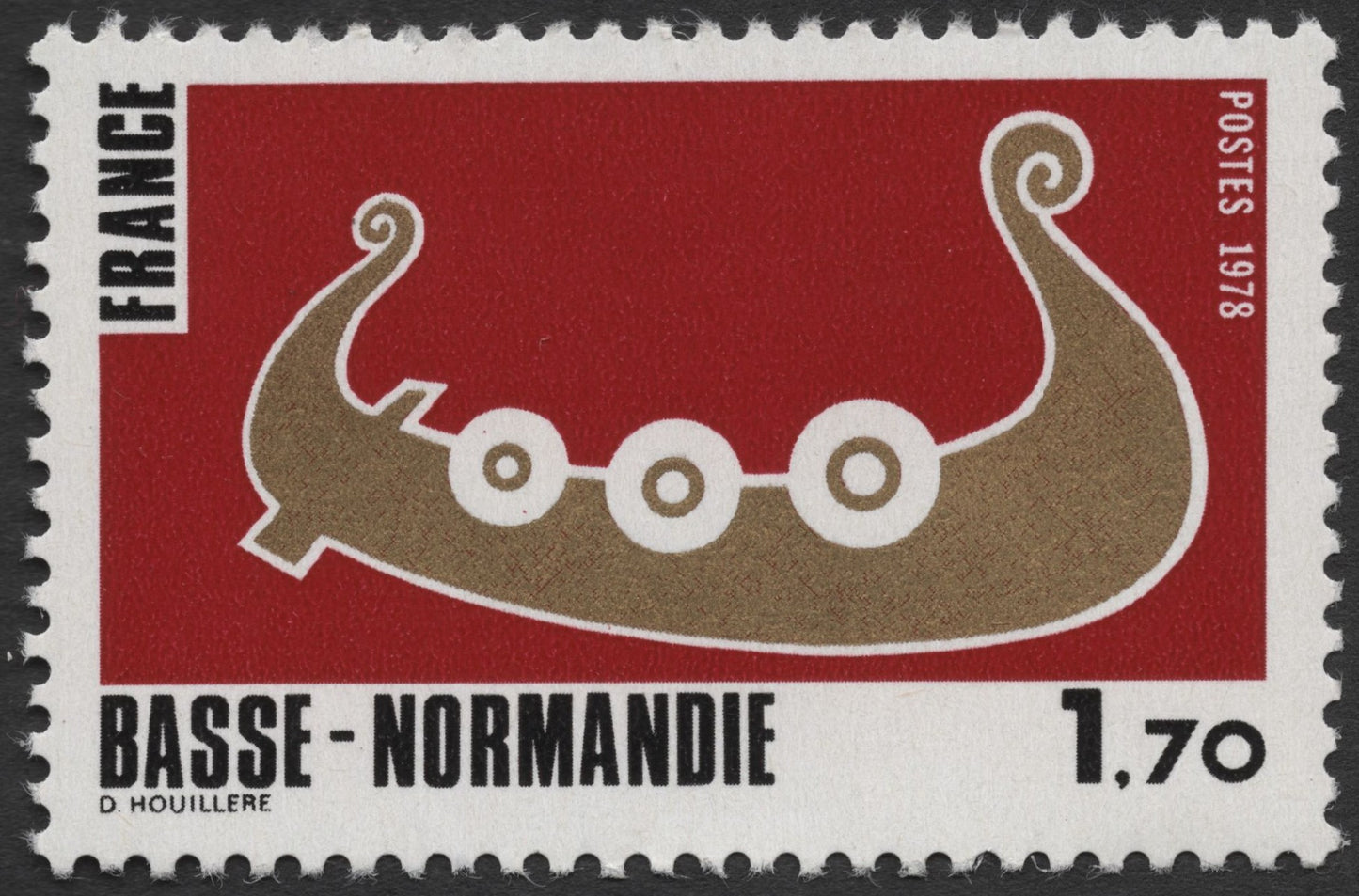 SCG1943 - France 1978 Basse-Normandie Viking Ship Stamp