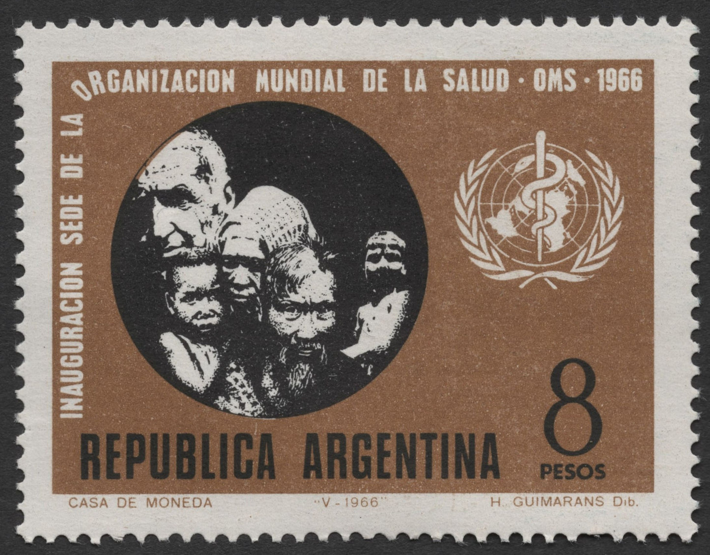 SCG1948 - Argentina 1966 – WHO Headquarters Inauguration Stamp