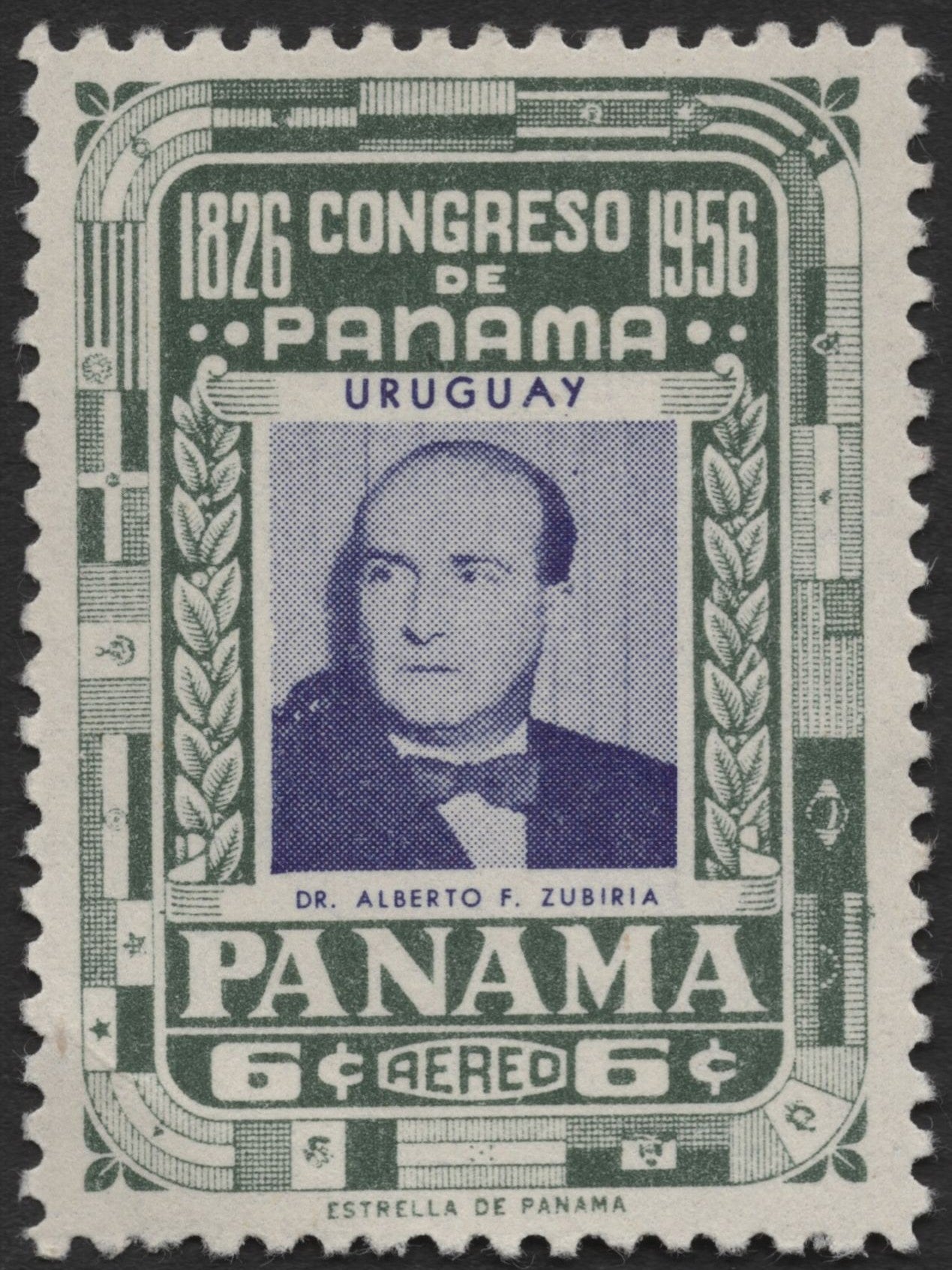 SCG2035 - 1956 Panama Airmail Stamp – Congreso de Panamá, Uruguay Delegate