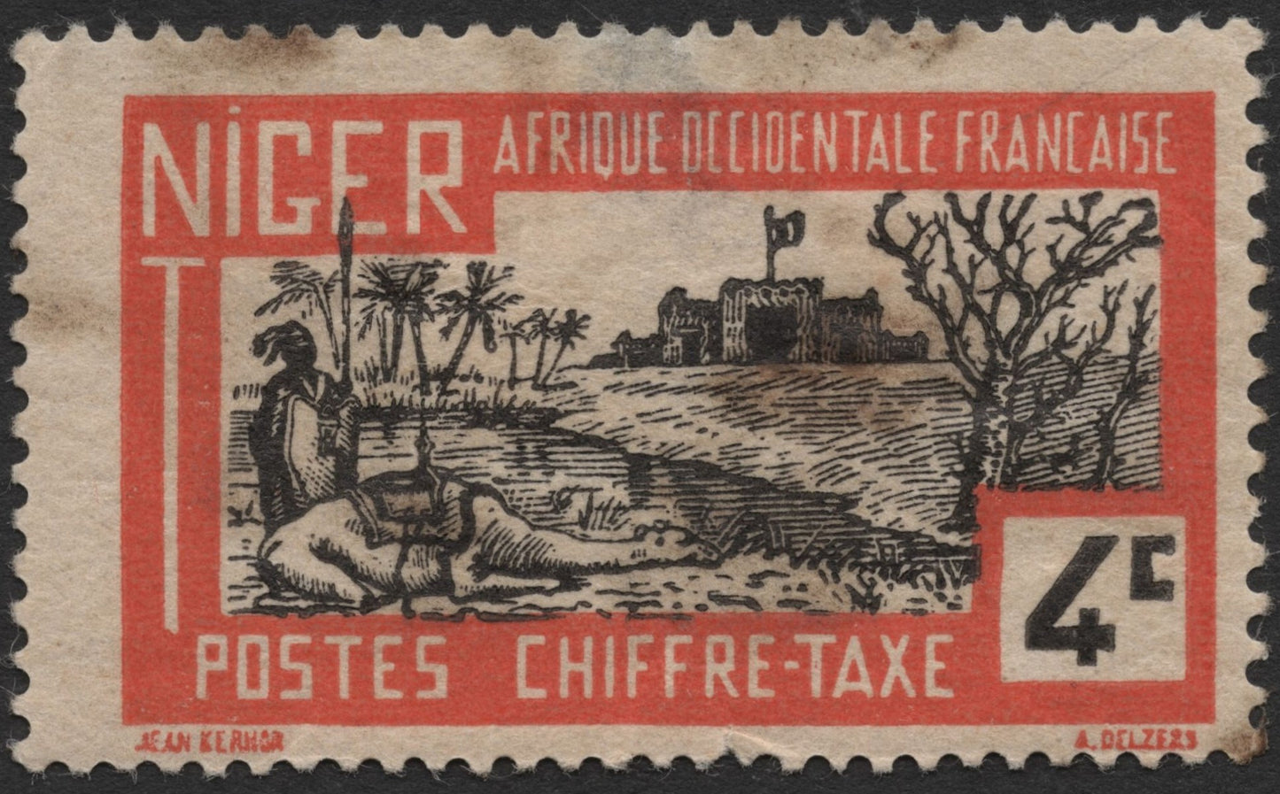 SCG2046 - 1940s Niger 4c Postage Due – French West Africa Camel Scene