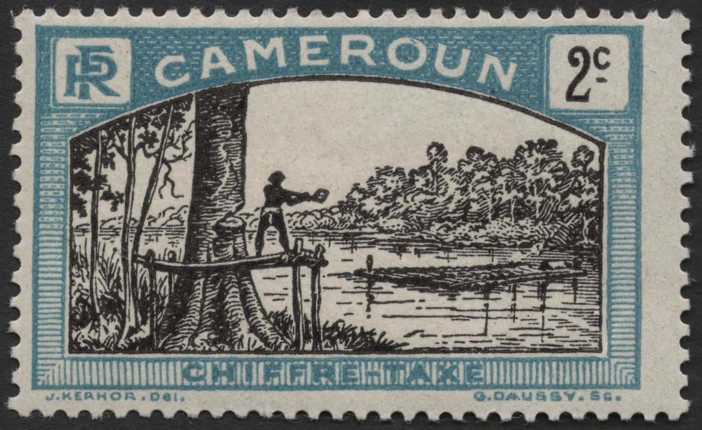 SCG2027 - 2c Cameroon River Scene Stamp (French Mandate, circa 1925)