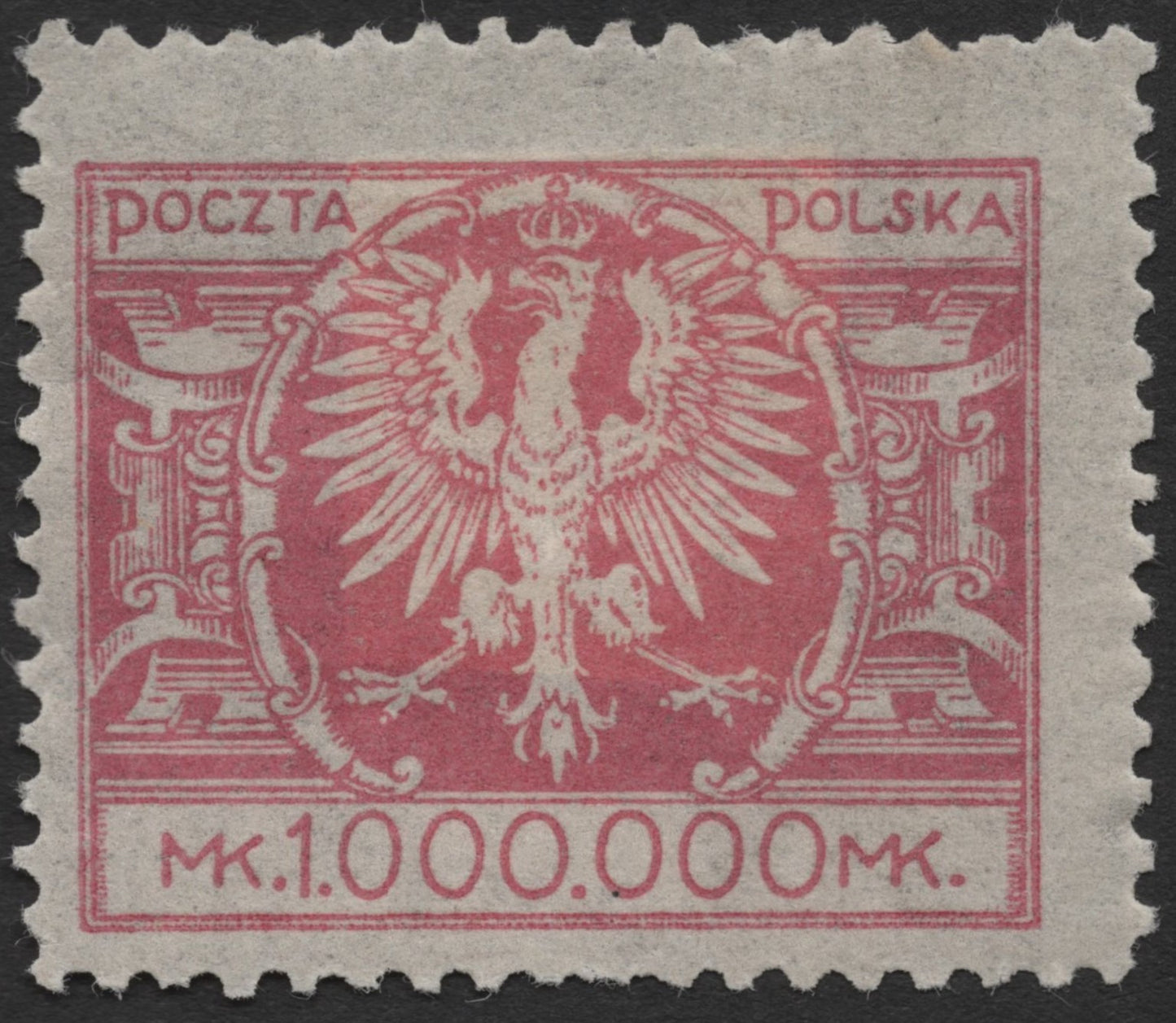 SCG2076 - 1923 Poland 1,000,000 Mark Overprint – White Eagle Issue