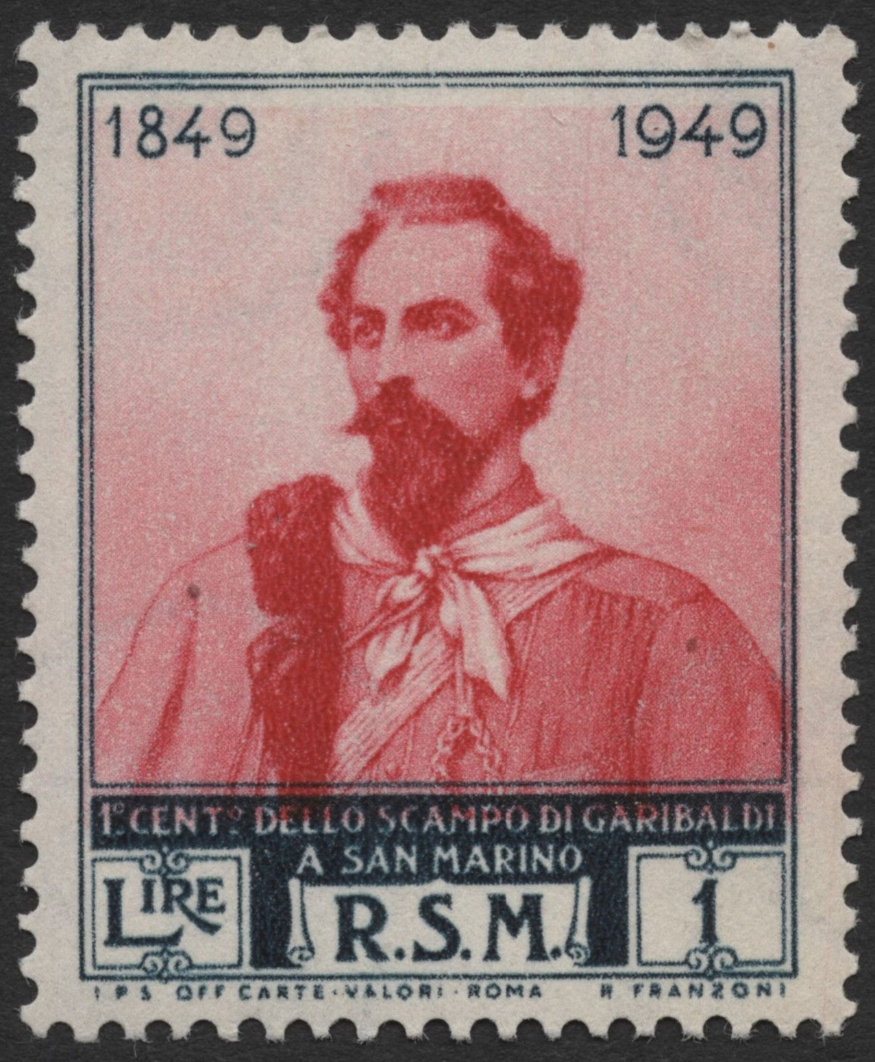 SCG2107 - 1949 San Marino 1 Lire – Centenary of Garibaldi’s Escape