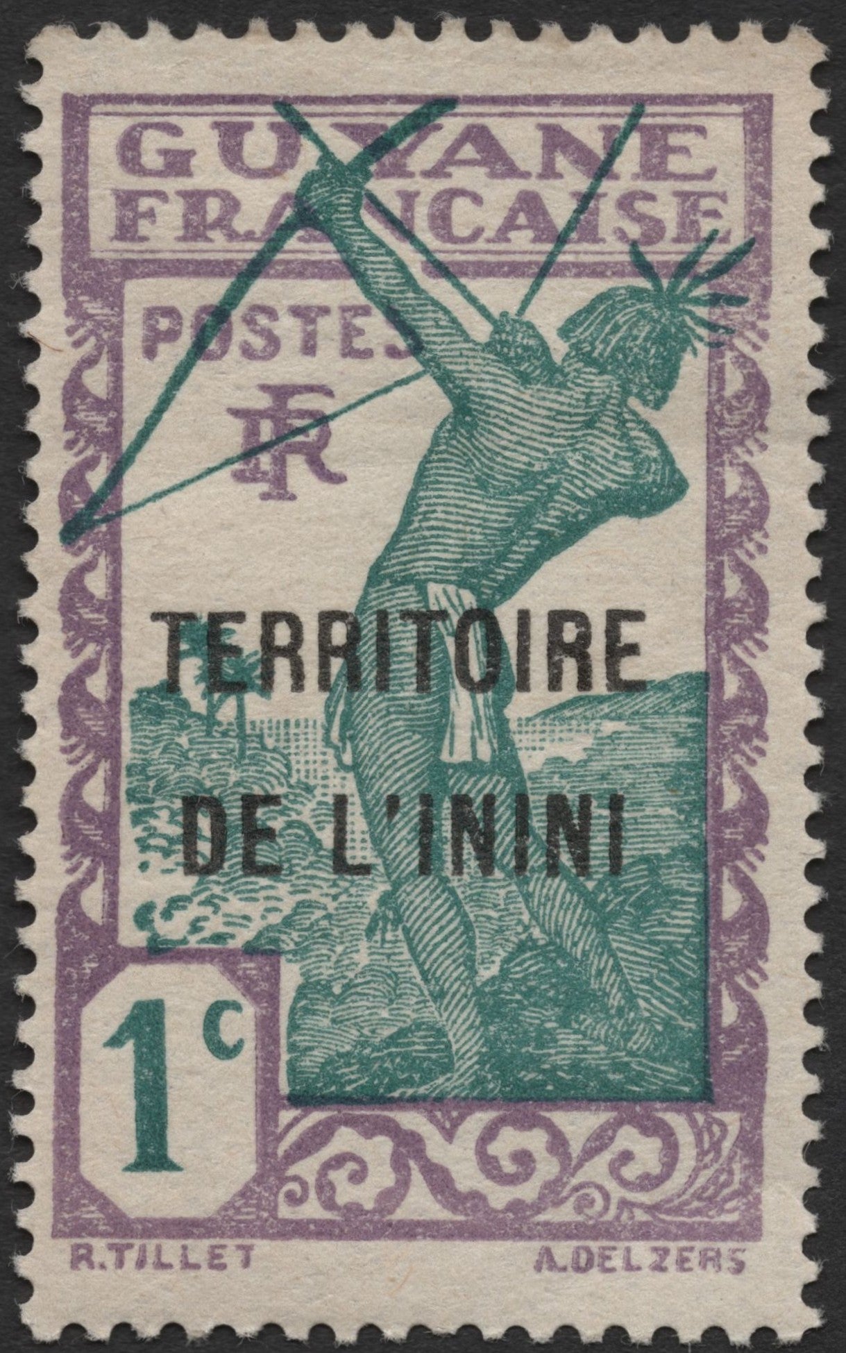 SCG2109 - 1932 French Guiana – Inini Territory Overprint, 1c