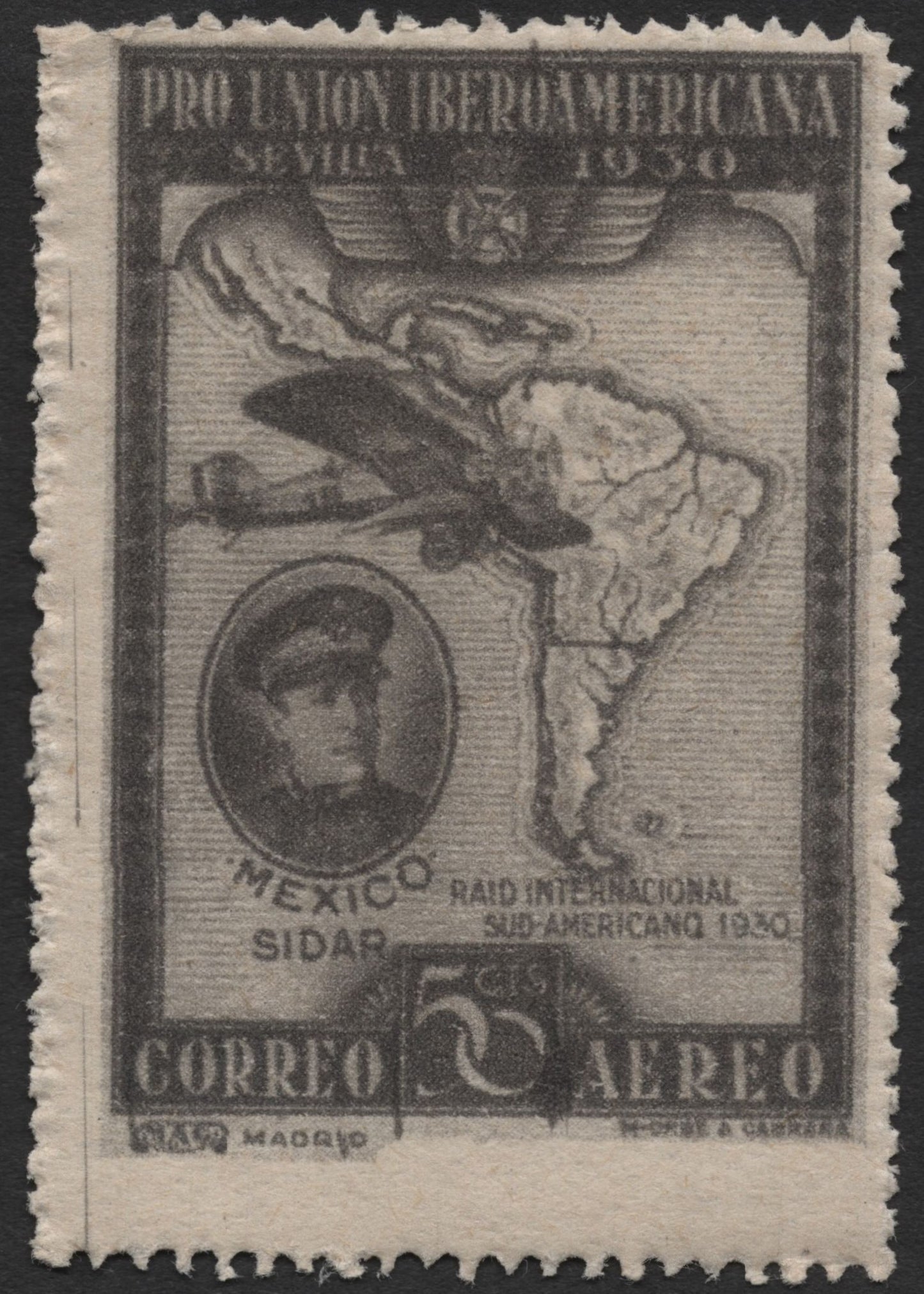 SCG2060 - 1930 Mexico Airmail Stamp – South American Flight Tribute