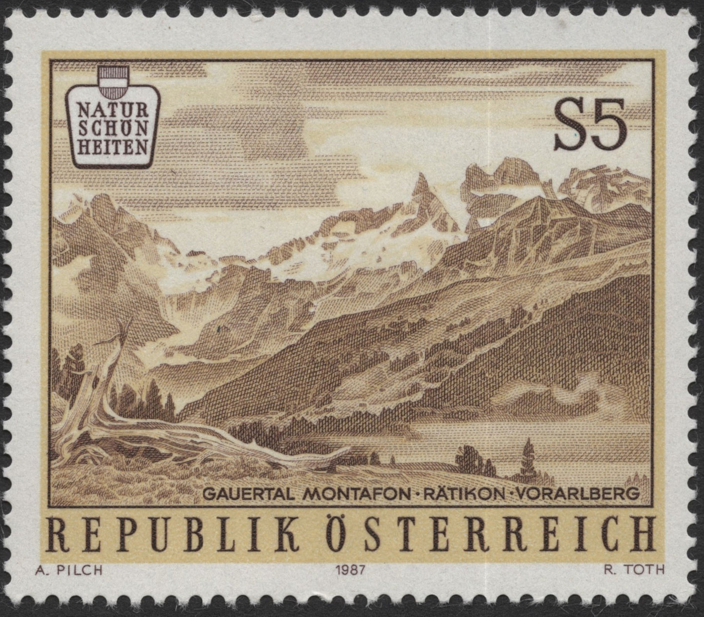 SCG2155 - Austria 1987 Gauertal Montafon Rätikon Stamp
