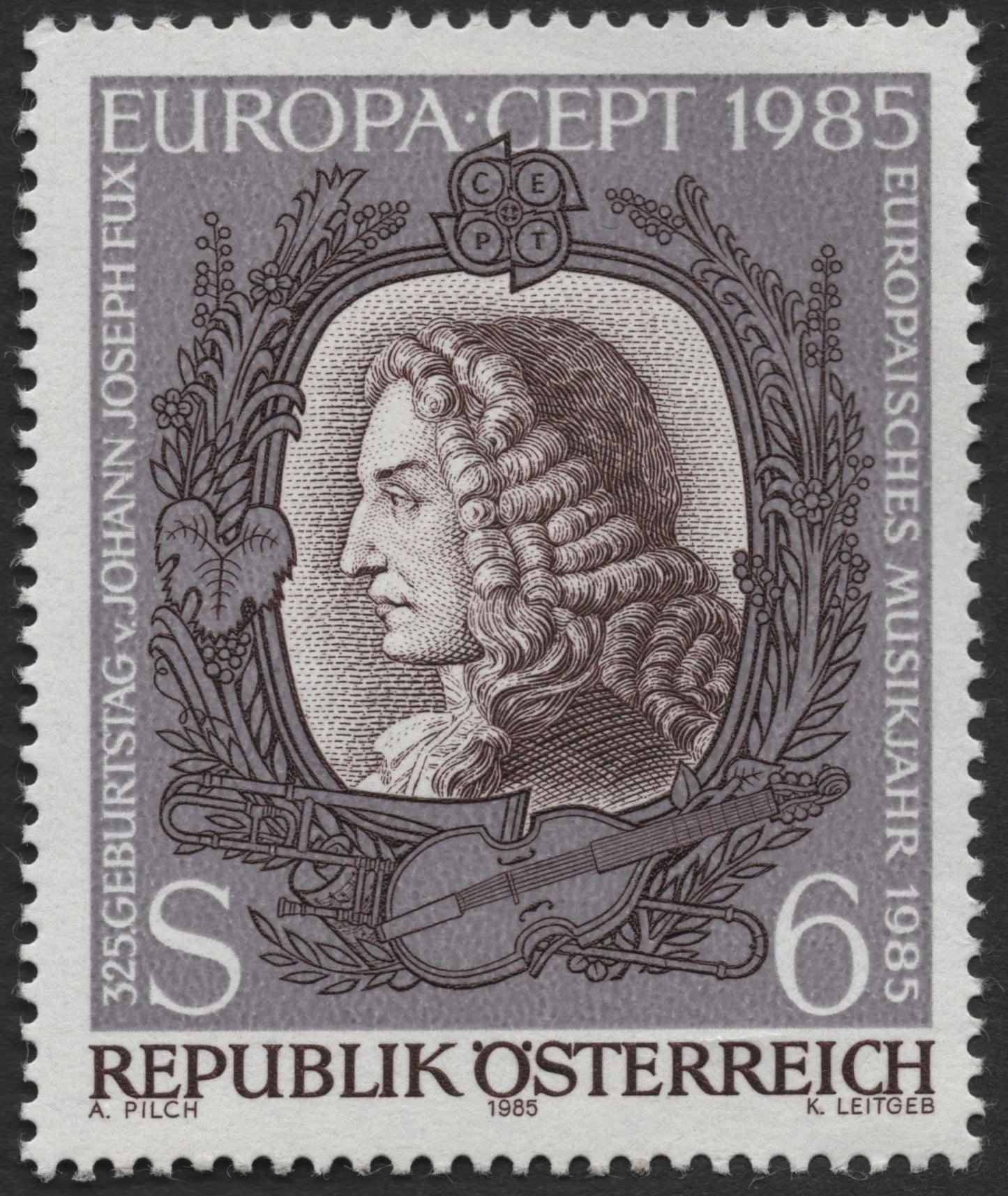 SCG2144 - Austria 1985 Johann Joseph Fux – CEPT Europa Music Year Stamp