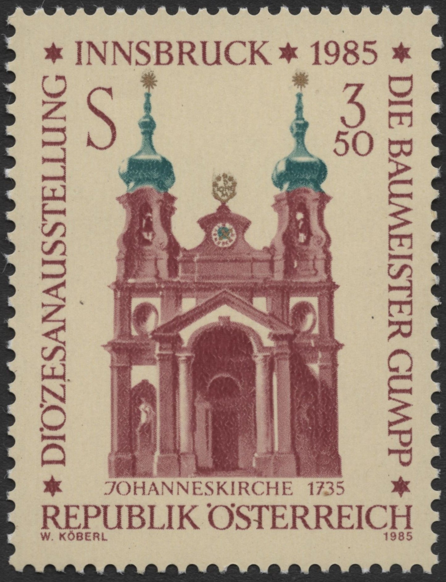 SCG2148 - Austria 1985 Innsbruck Diocesan Exhibition – Johanneskirche Stamp