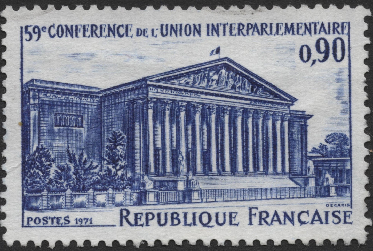 SCG2213 - France 1971 – 59th Inter-Parliamentary Union Conference Stamp