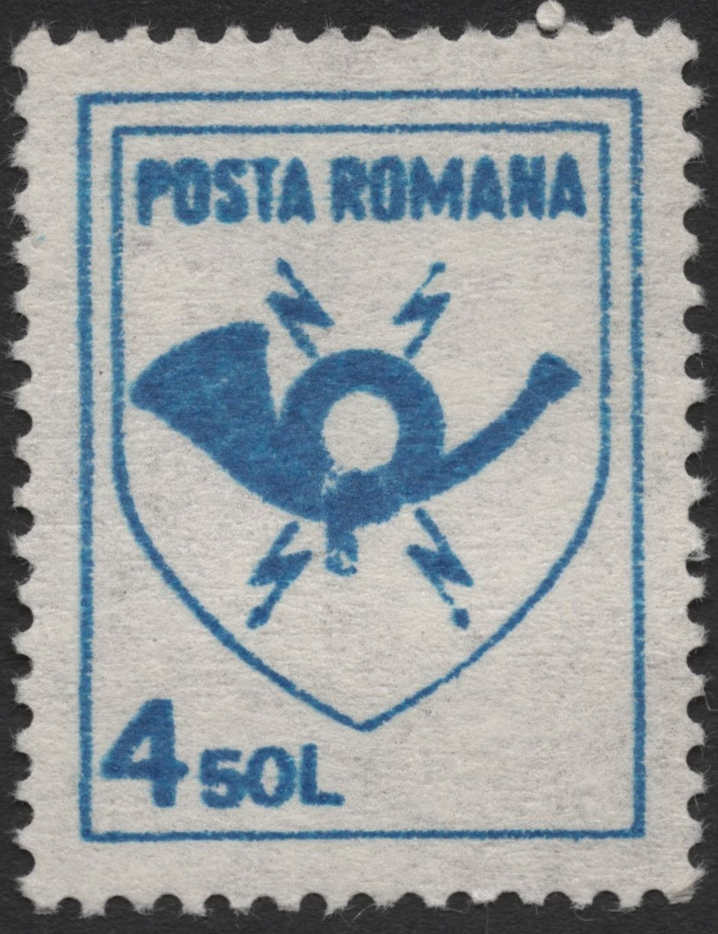 SCG2237 - Romania 4.50 Lei Post Horn Stamp (Posta Romana)