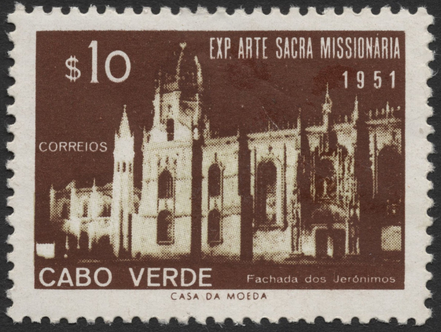 SCG2239 - Cabo Verde 1951 Missionary Sacred Art Stamp – Jerónimos Monastery