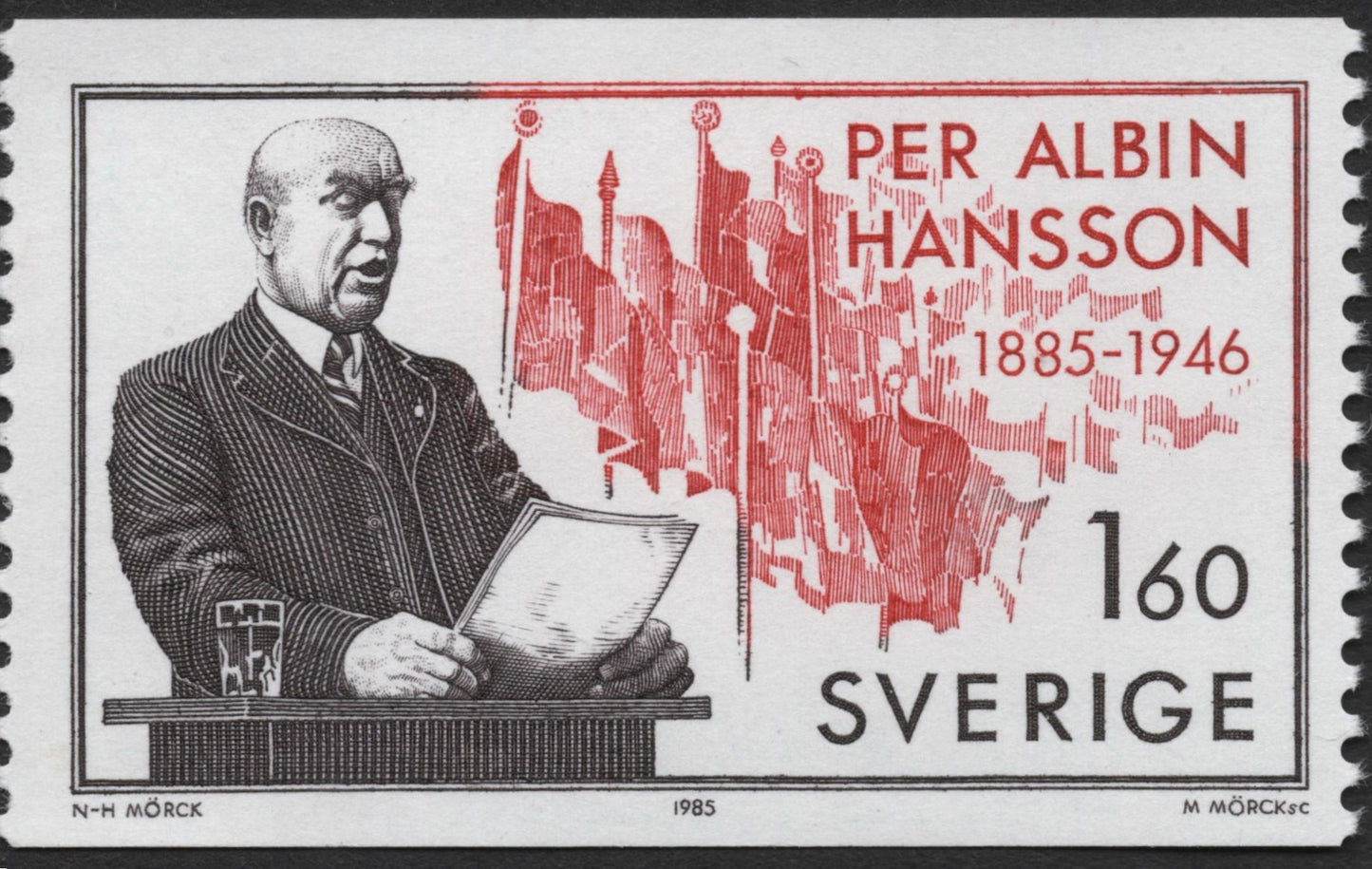 SCG2241 - Sweden 1985 Per Albin Hansson Commemorative Stamp