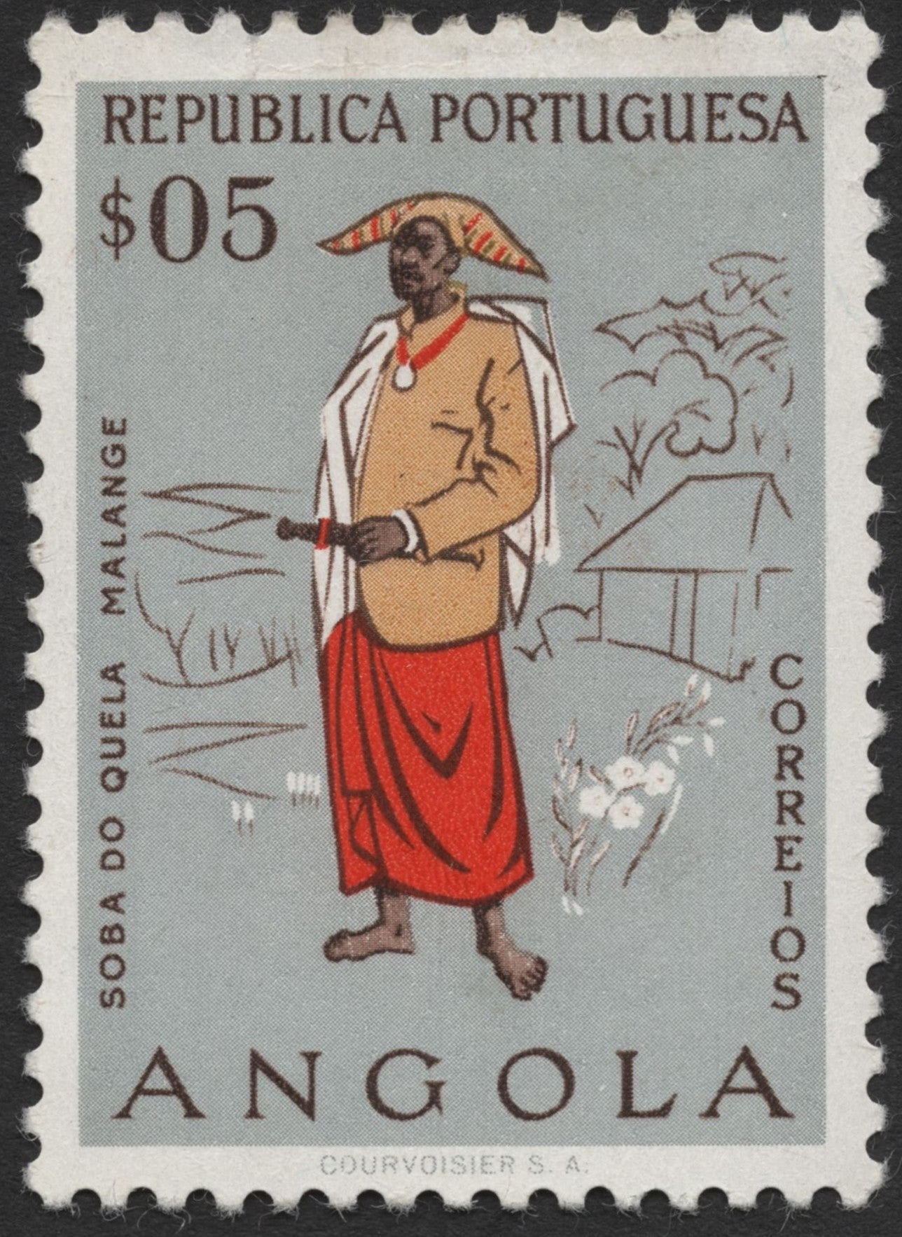 SCG2278 - Angola 1950s Traditional Chief "Soba do Quela" Stamp