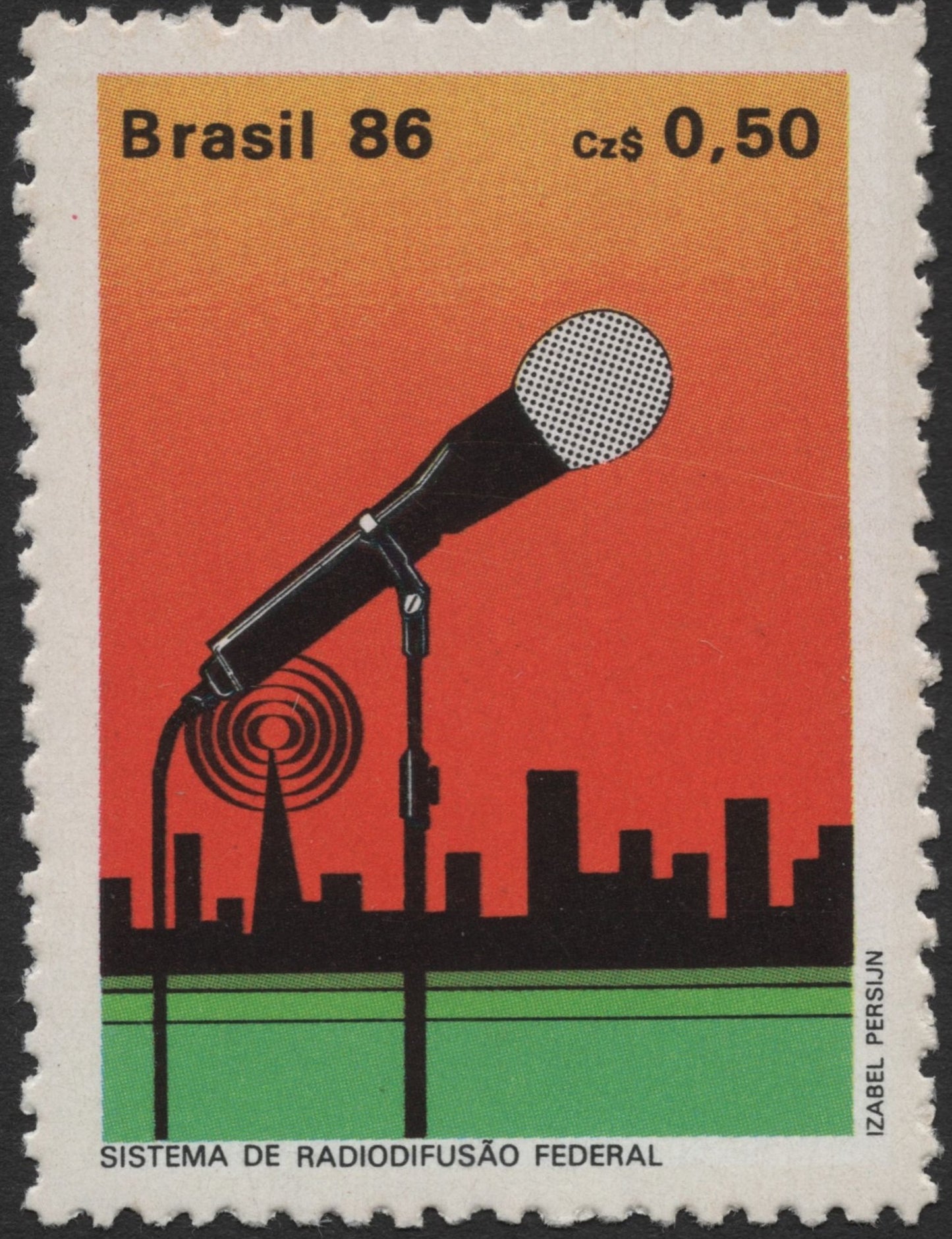 SCG2280 - Brazil 1986 Federal Broadcasting System Stamp