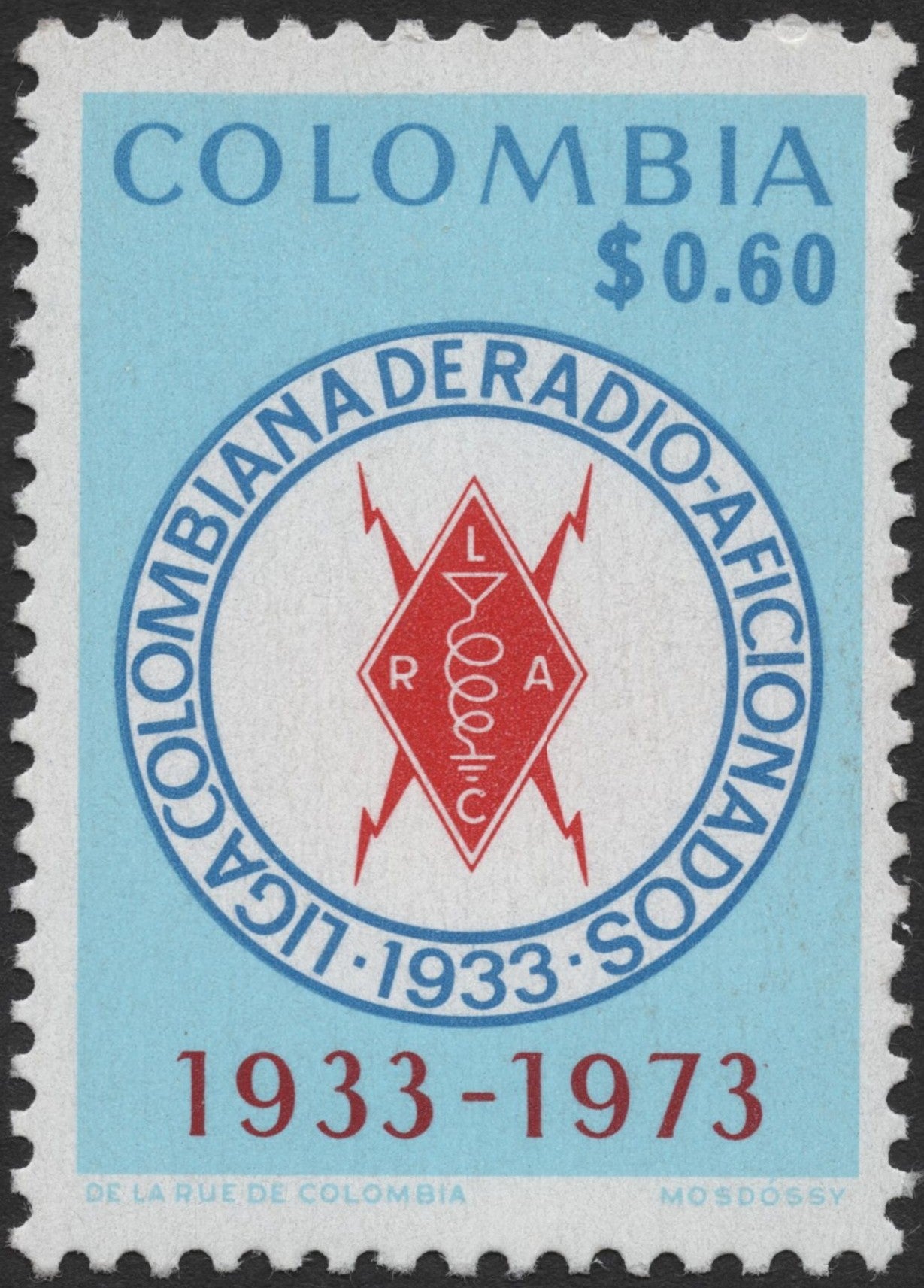 SCG2281 - Colombia 1973 – 40th Anniversary of Amateur Radio League Stamp