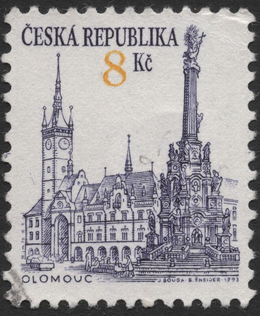 SCG2301 - Czech Republic 1993 Olomouc Town Hall & Holy Trinity Column Stamp
