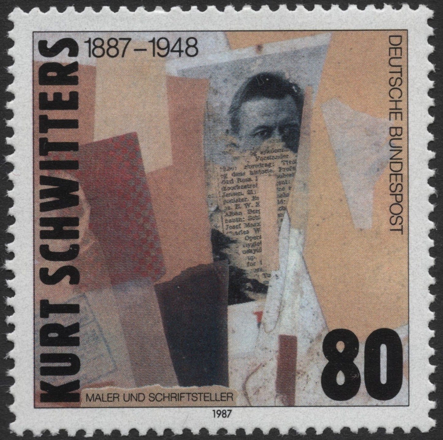 SCG2308 - Germany 1987 – Kurt Schwitters 80 Pf Stamp
