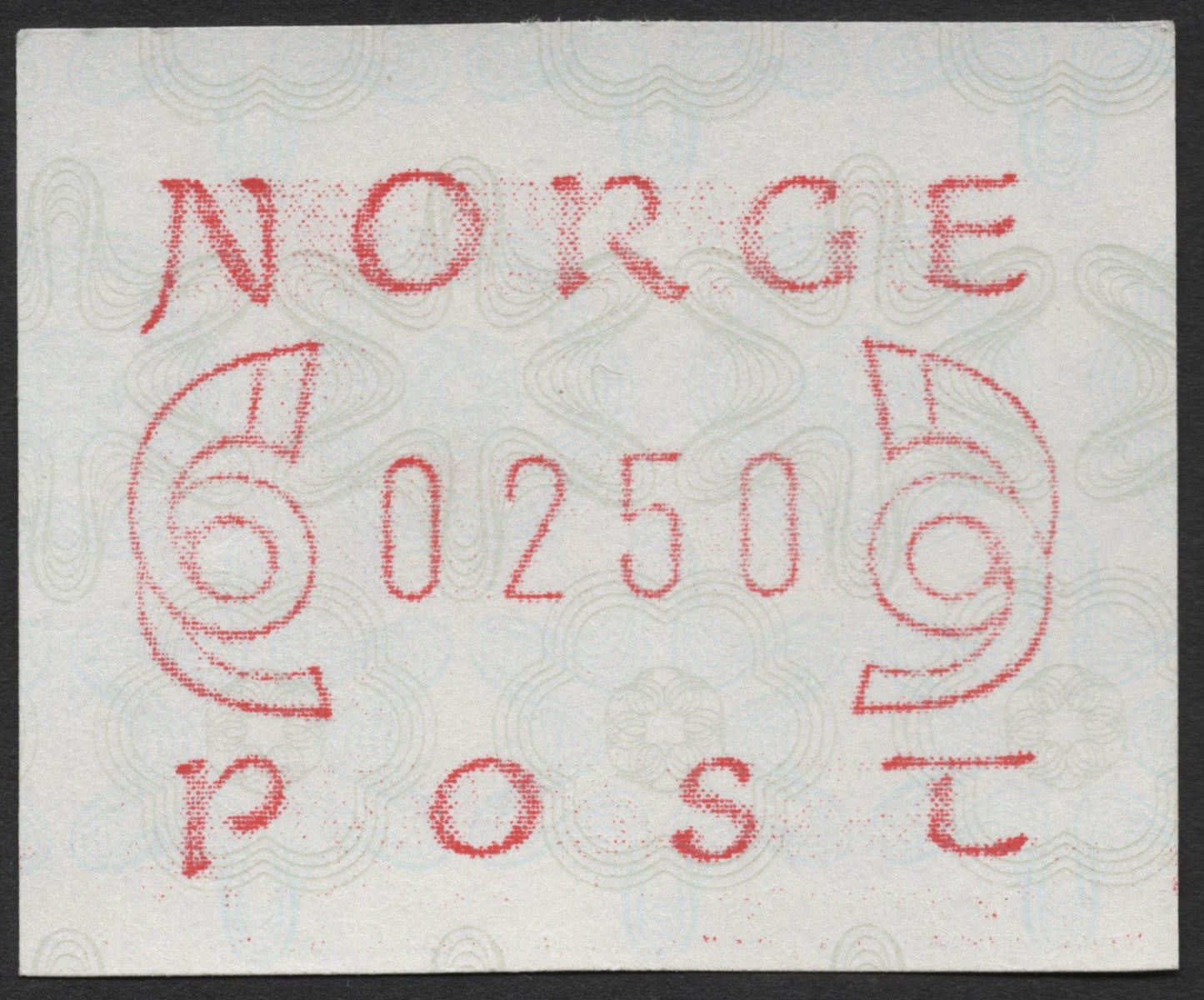 SCG2290 - Norway "Posthorn" Label – 2.50 Kr Meter Stamp