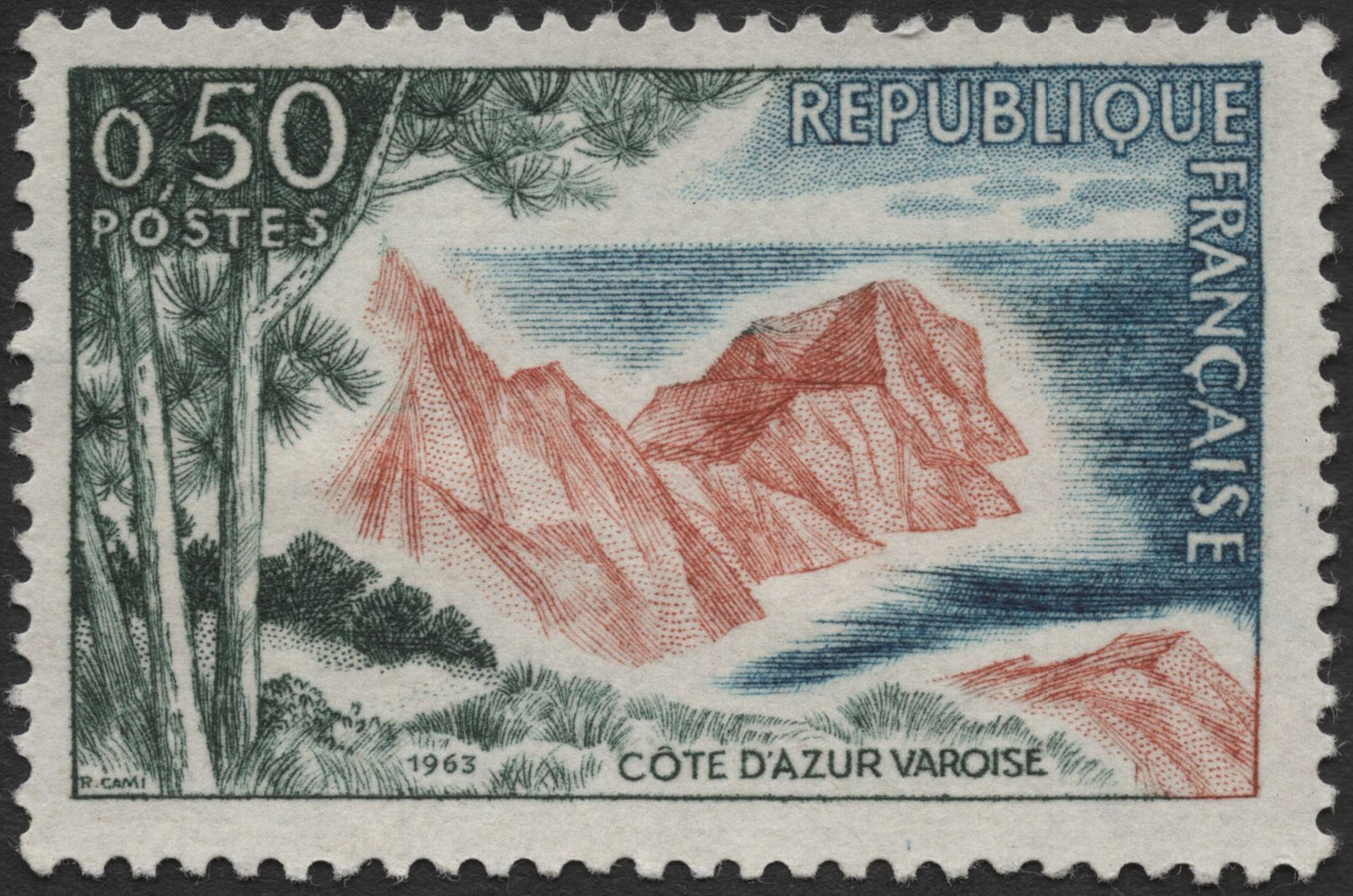 SCG2350 - France 1963 Côte d'Azur Varoise Stamp